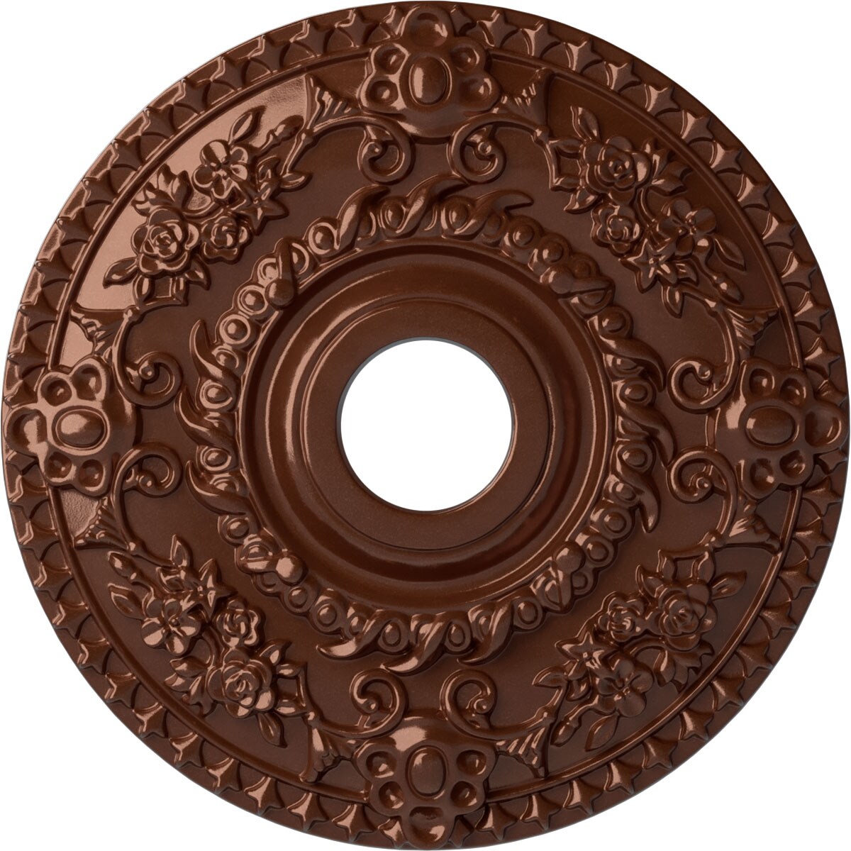 Ekena Millwork CM18ROCPS Rose 18-in W x 18-in L Painted Copper Penny Polyurethane Whole Ceiling Medallion