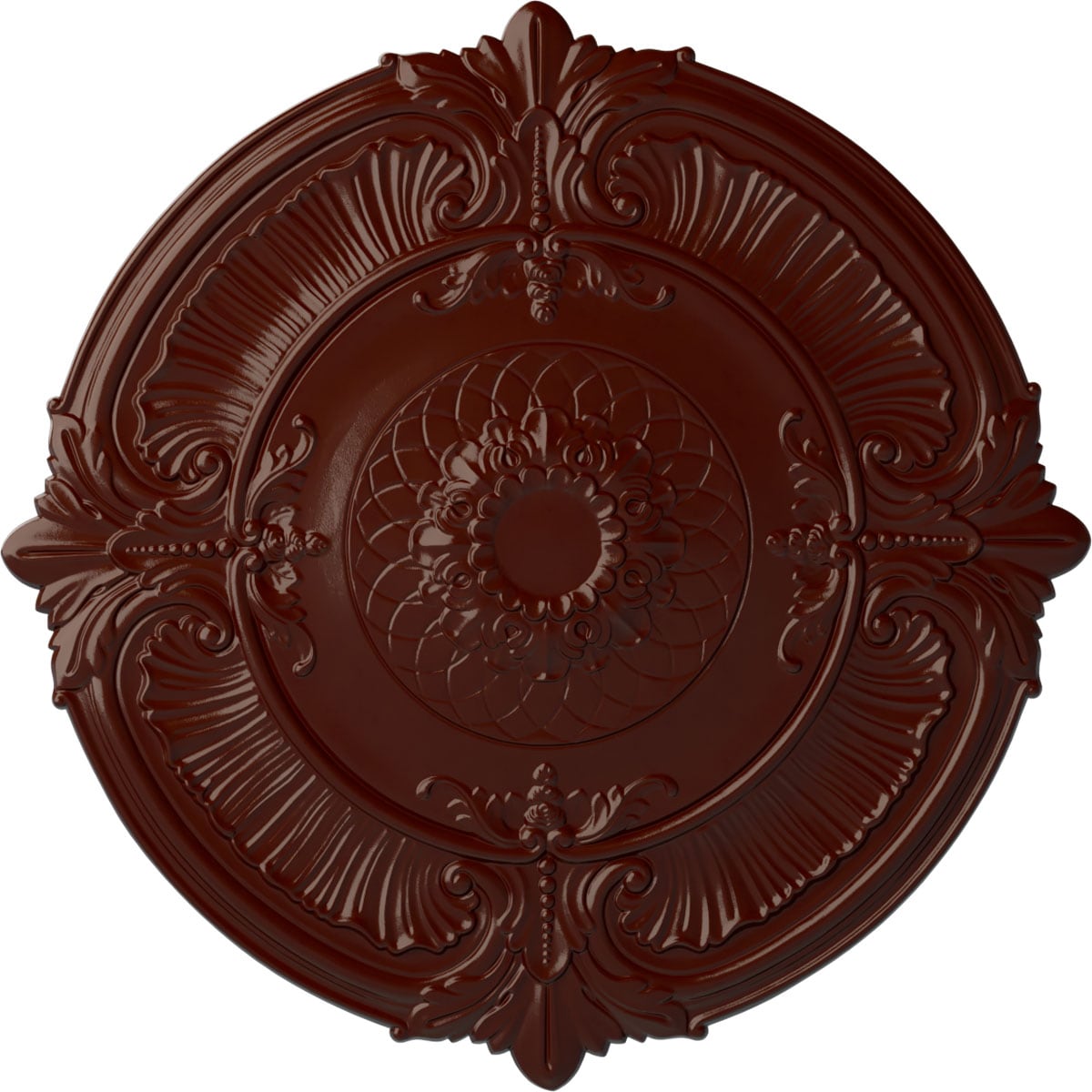 Ekena Millwork CM39ATBMF Attica 39.5-in W x 39.5-in L Painted Brushed Mahogany Polyurethane Whole Ceiling Medallion