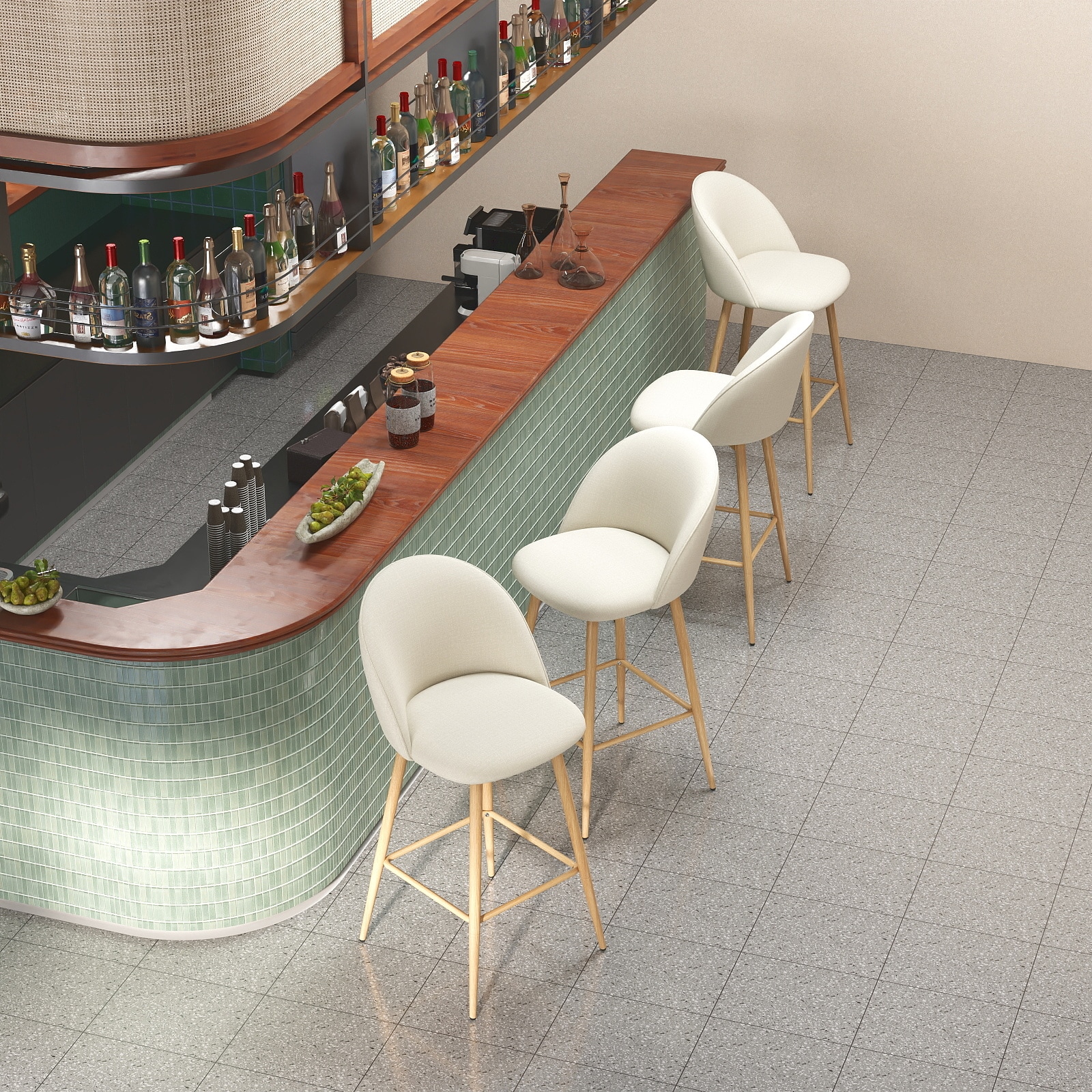 Homy Casa HASEEB BEIGE 4 stools - View #4
