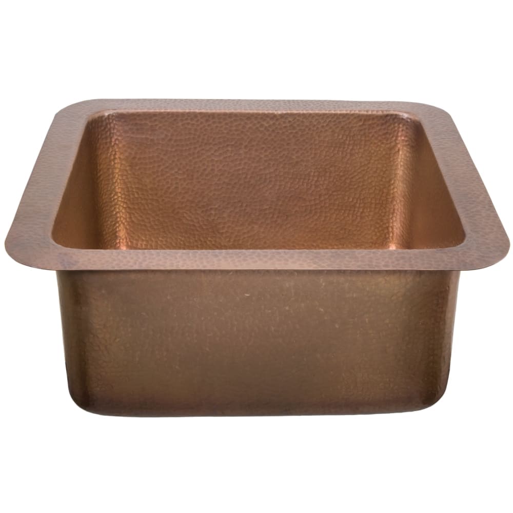 Thompson Traders  NS25033 Drop In / Undermount Vernazza Square Hand Hammered Copper Prep Sink from the Renovations Collection