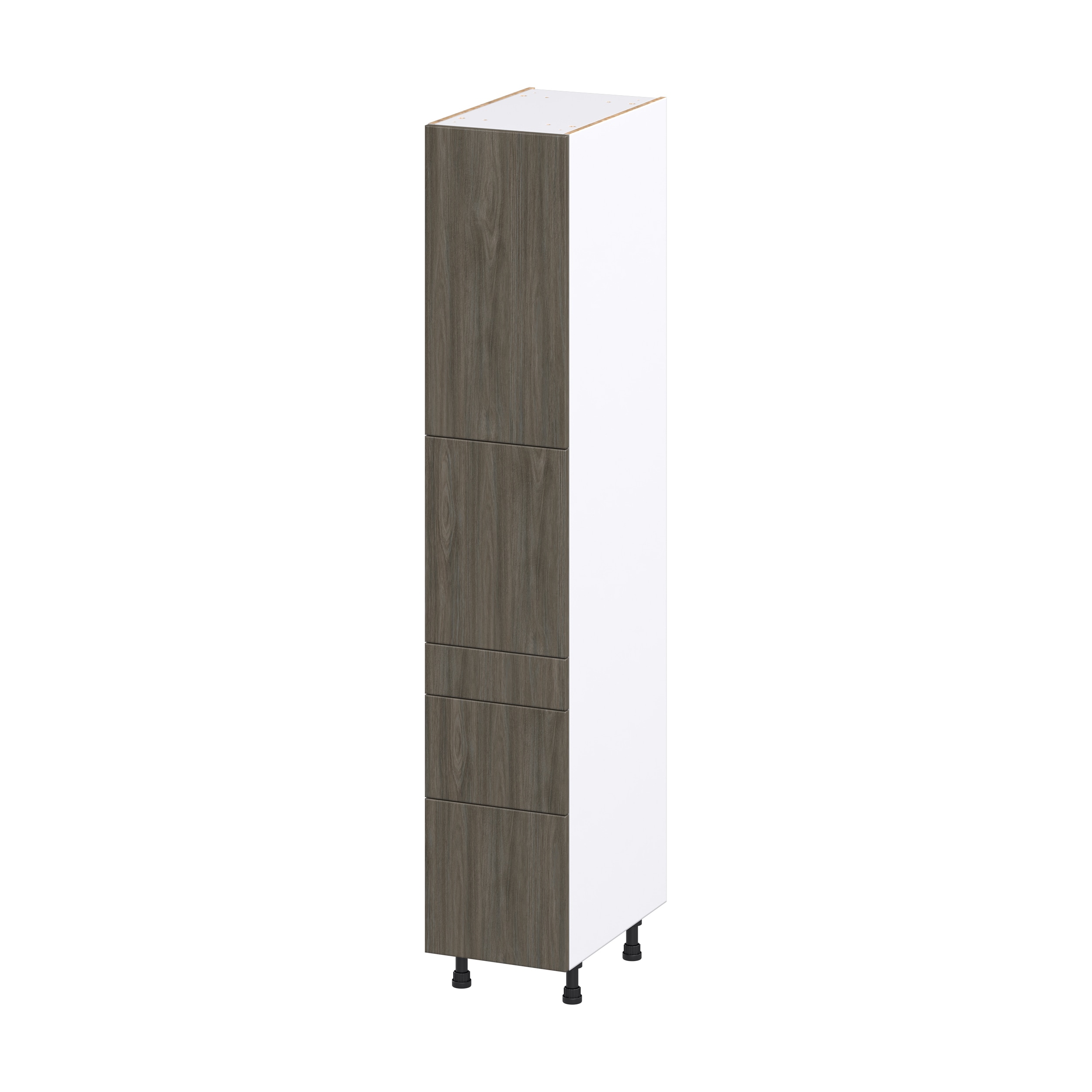 Hugo&Borg DST3D152484.5I2-SA Savane 15-in W x 84.5-in H x 24-in D Textmel 5 -Drawers Drawer Pantry Fully assembled Cabinet (Flat Panel Slab)