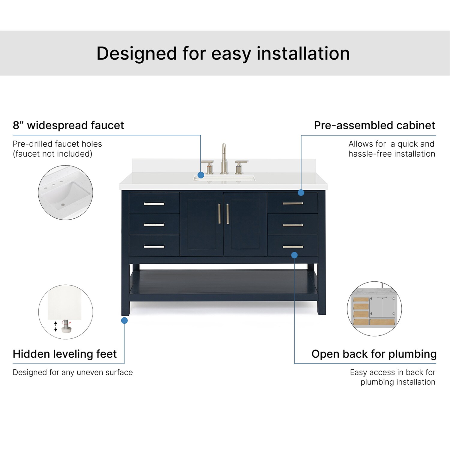 ARIEL S055SWQRVOMNB Bath-Vanity-Combo - View #6