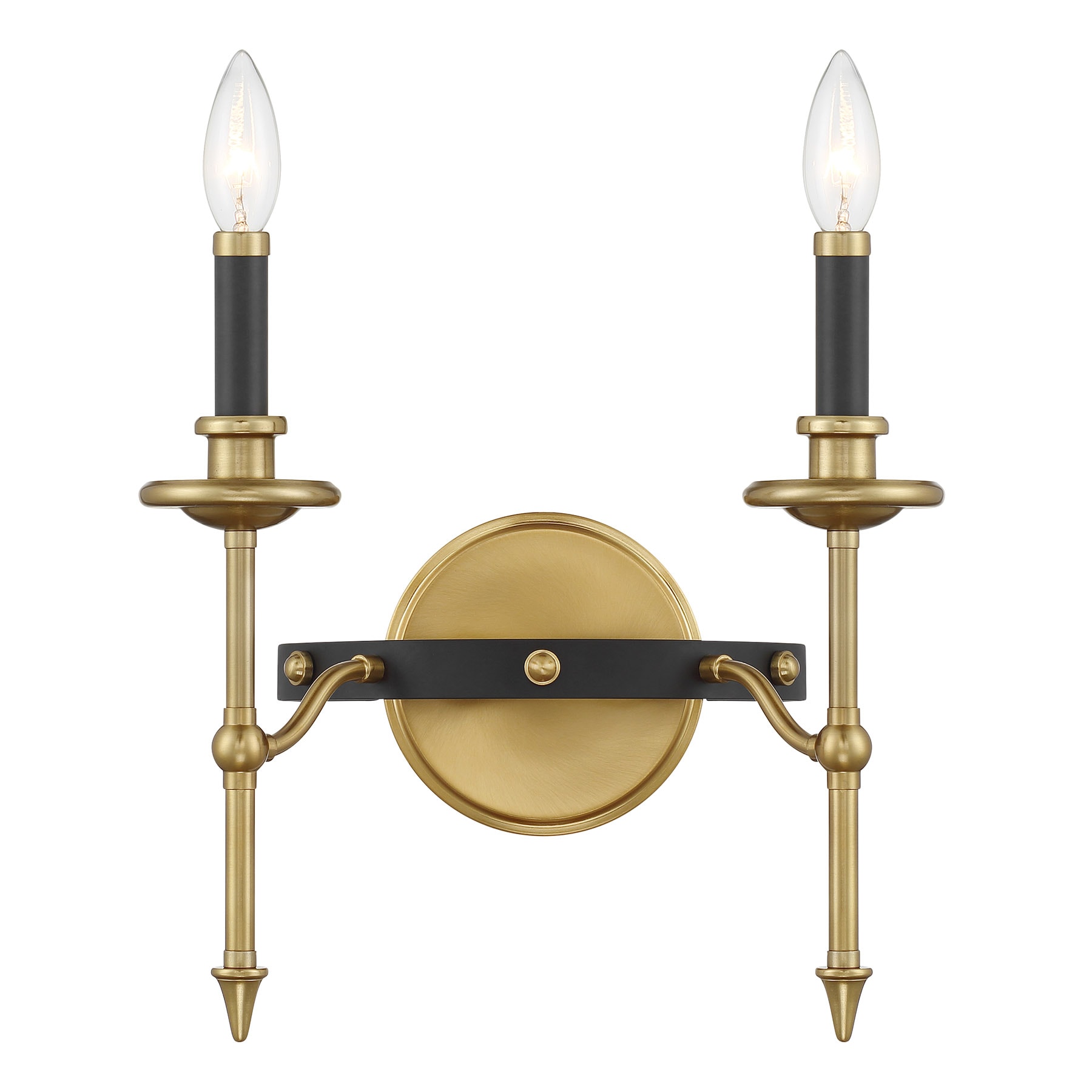 Savoy House 9-9510-2-143 Consulate 13-in W 2 -Light Antique Brass Wall Sconce