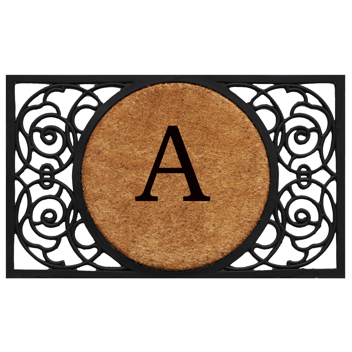 Callowaymills 180031830A 18-in x 30-in Natural/Black Coir/Rubber Non-Slip Grip Indoor or outdoor Door Mat