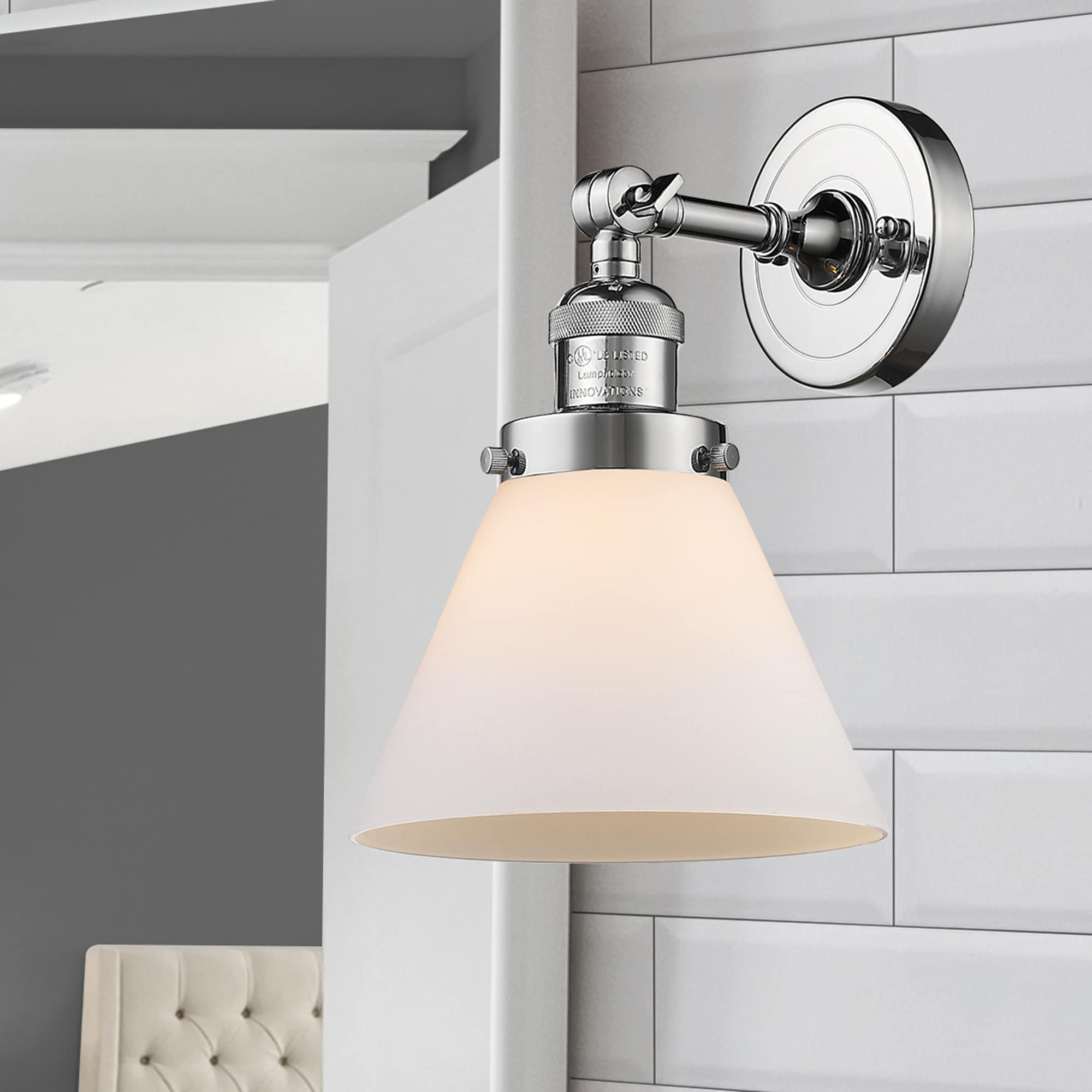 Innovations Lighting 203-PC-G41 Cone 8-in W 1 -Light Polished Chrome Industrial Wall Sconce