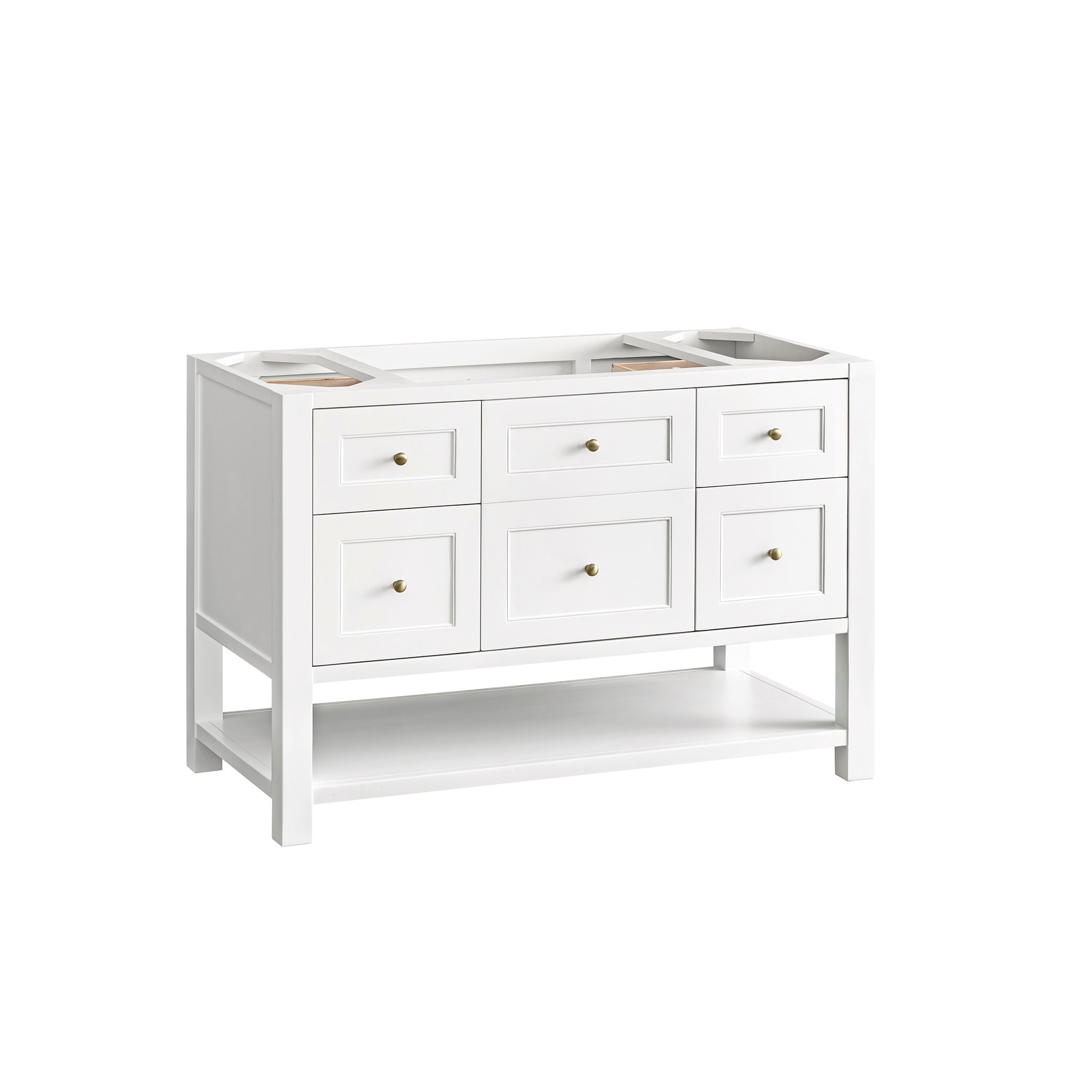 James Martin Vanities 330-V48-BW Breckenridge 48-in Bright White Bathroom Vanity Base Cabinet without Top