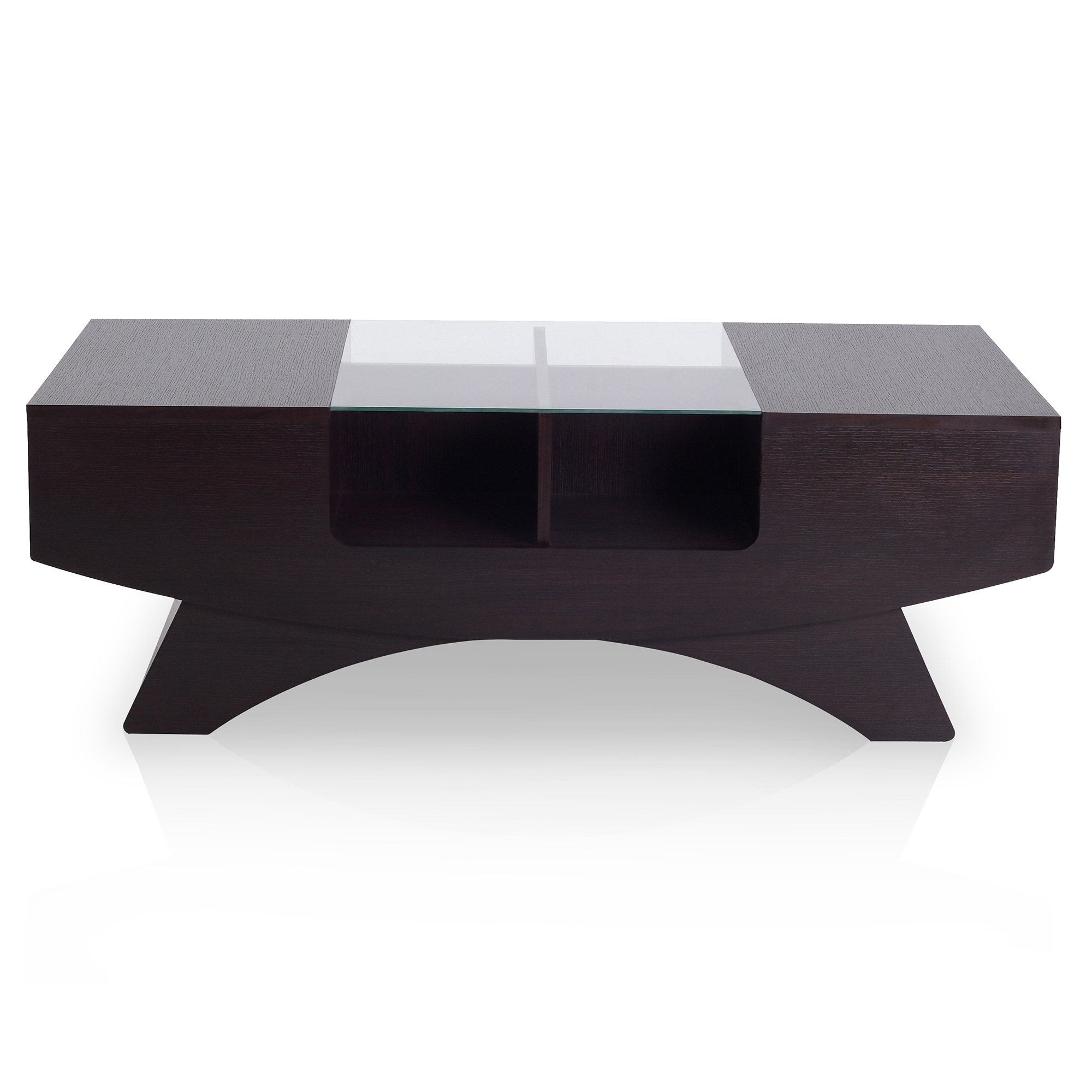 Rasvino Espresso Modern Coffee Table with Storage in Brown | - Furniture of America YNJ-147-5