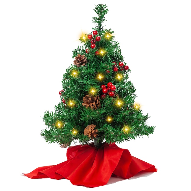 Joiedomi 1.43-ft Pre-lit Slim Artificial Christmas Tree with LED Lights ...