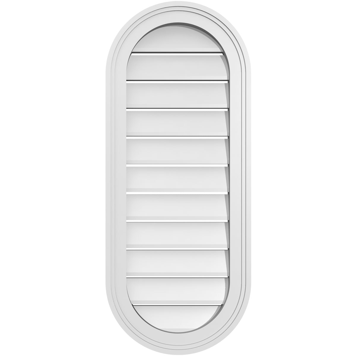 Ekena Millwork GVPVR14X3402SF 14-Inches x 34-Inches Off-white Oval PVC Gable Louver Vent