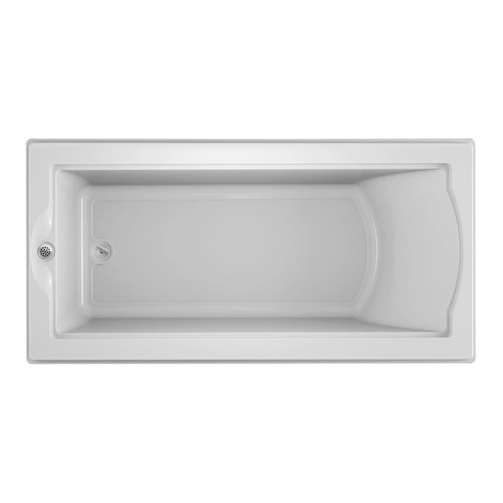 Jacuzzi KK00959 FUZION 35.4-in x 70.7-in White Acrylic Rectangular Drop-in Soaking Bathtub with Drain ( Reversible Drain )