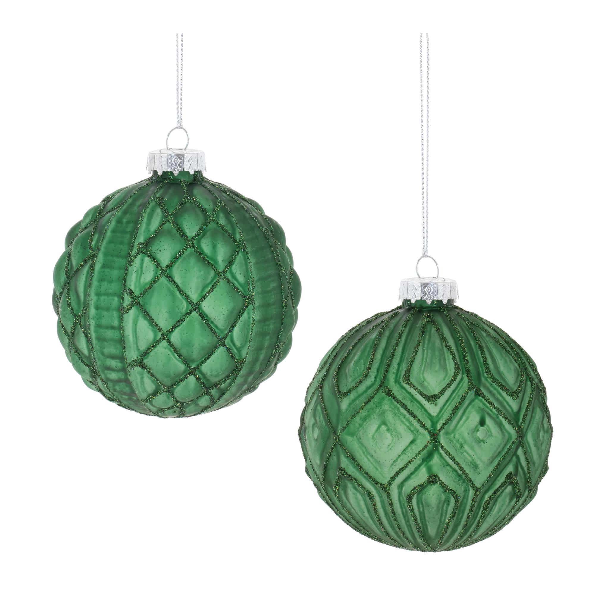 Melrose International Ball Ornament (Set of 12) 3D Glass