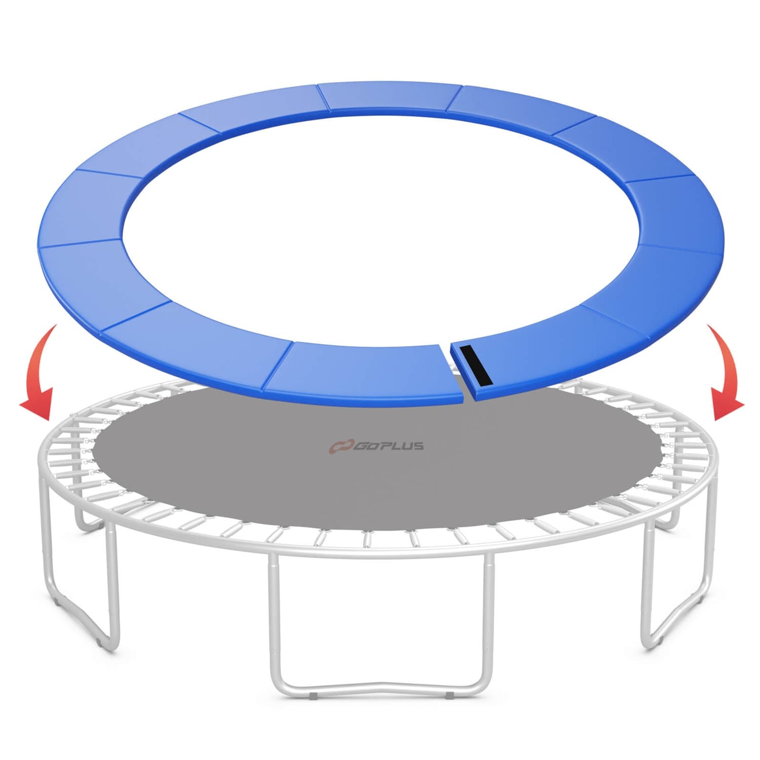 Costway CSHY002510 Goplus 8FT Trampoline Spring Cover with Split Design Waterproof Surface EPE Foam Padding Blue