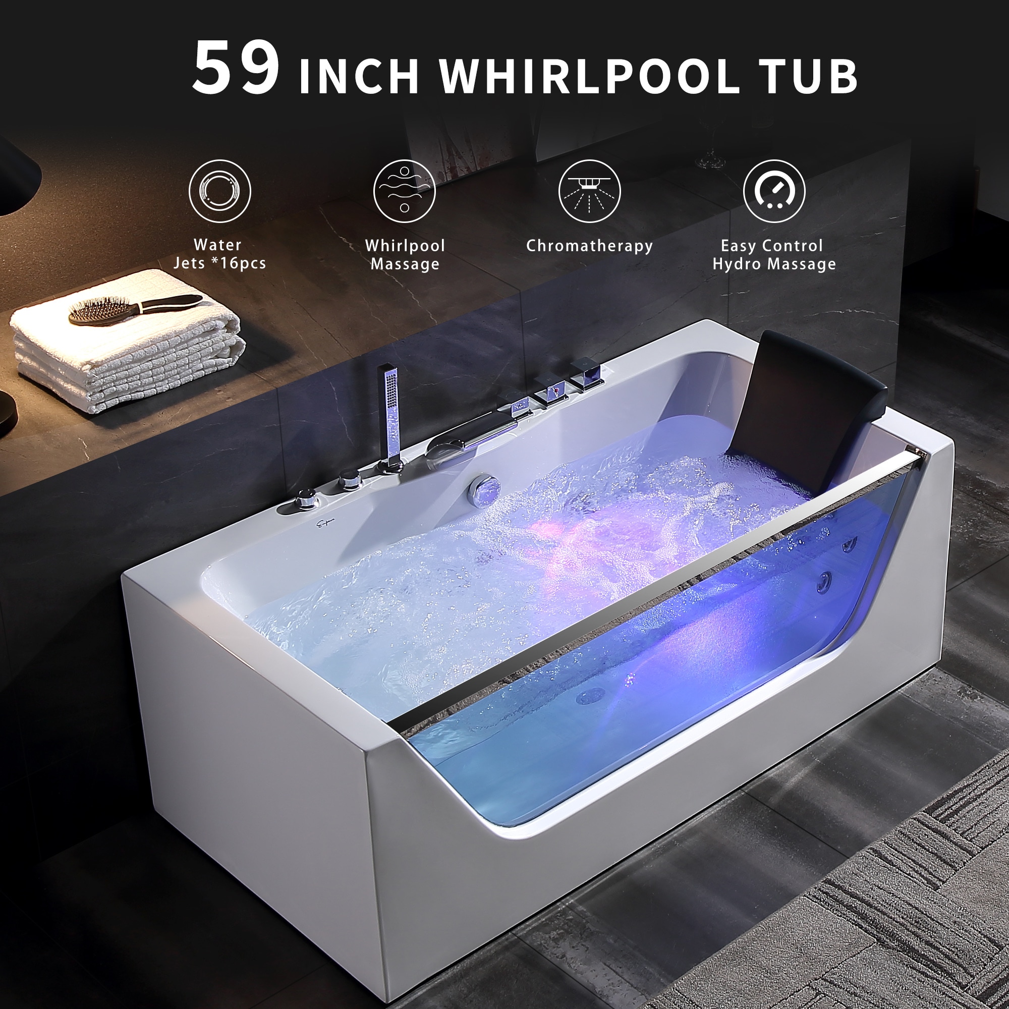 Empava EV-59JT408LED bathtubs - View #3