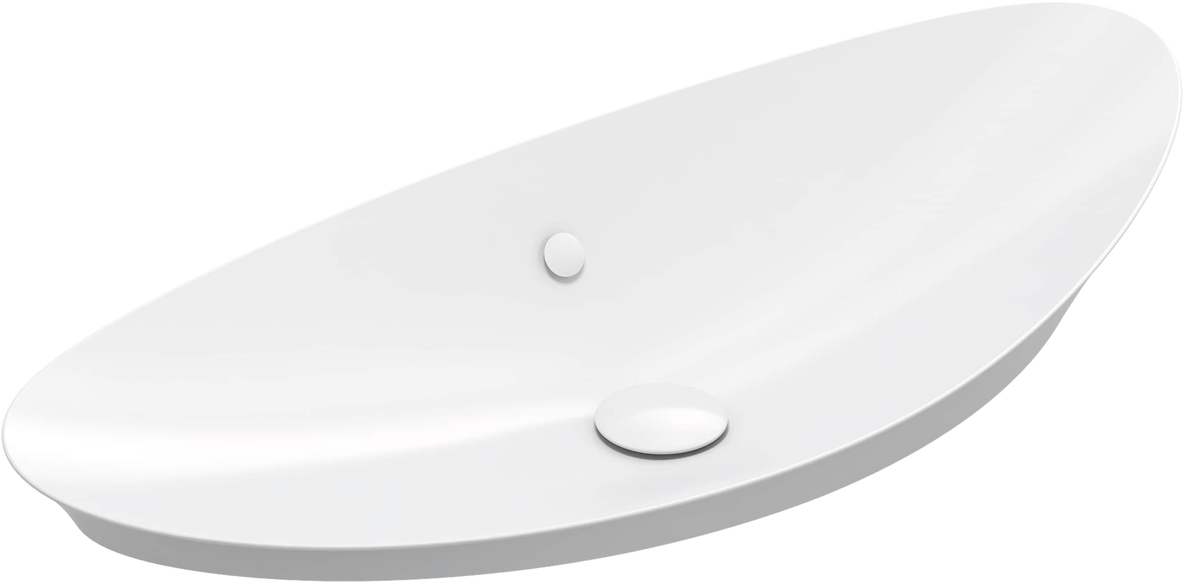 KOHLER K-20705-0 Veil Fire clay Vessel Irregular Trough Traditional White Bathroom Sink ( 38.5625-Inches x 16.0-Inches )