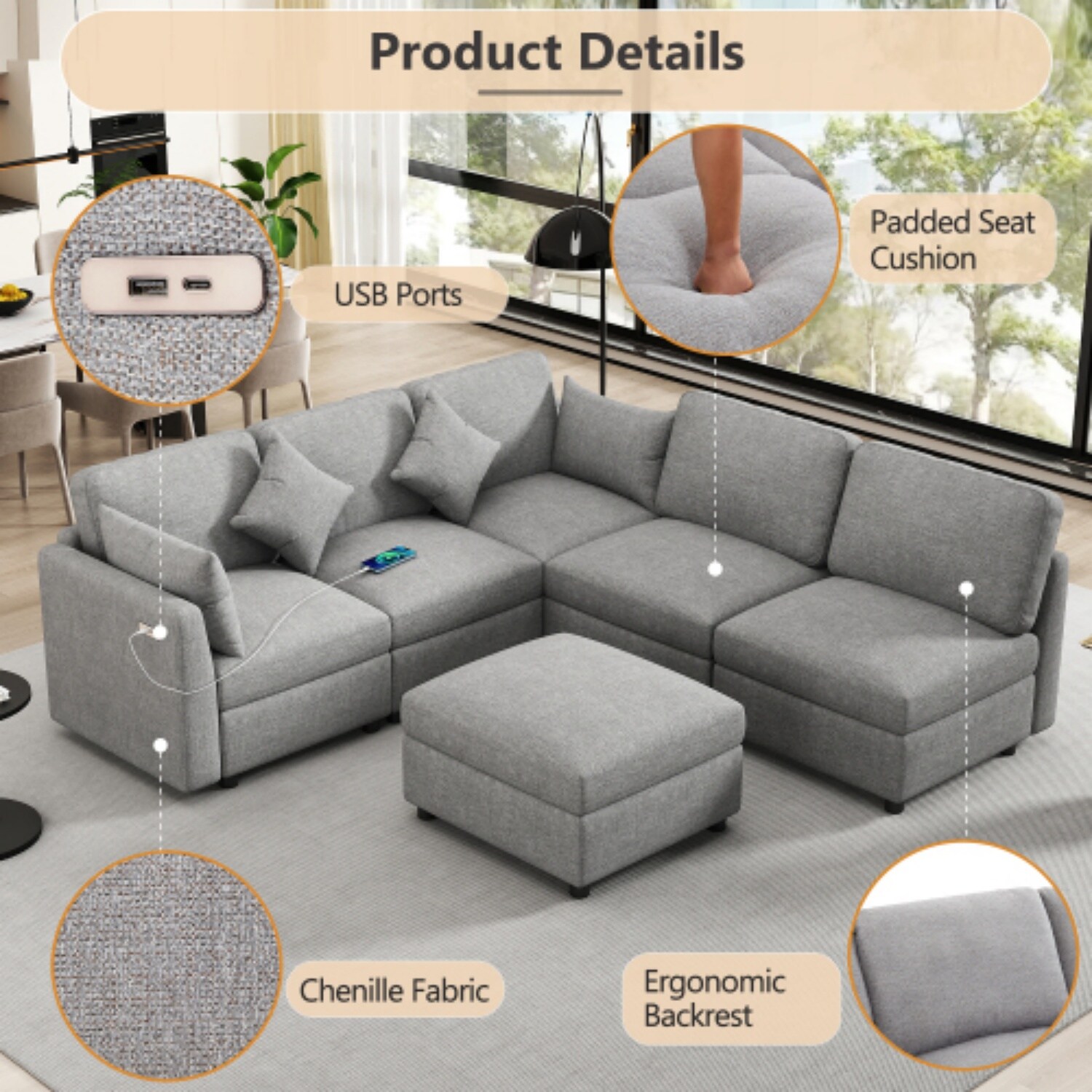 Dimakai DK-OF-S2130R Living-Room-Sets - View #3