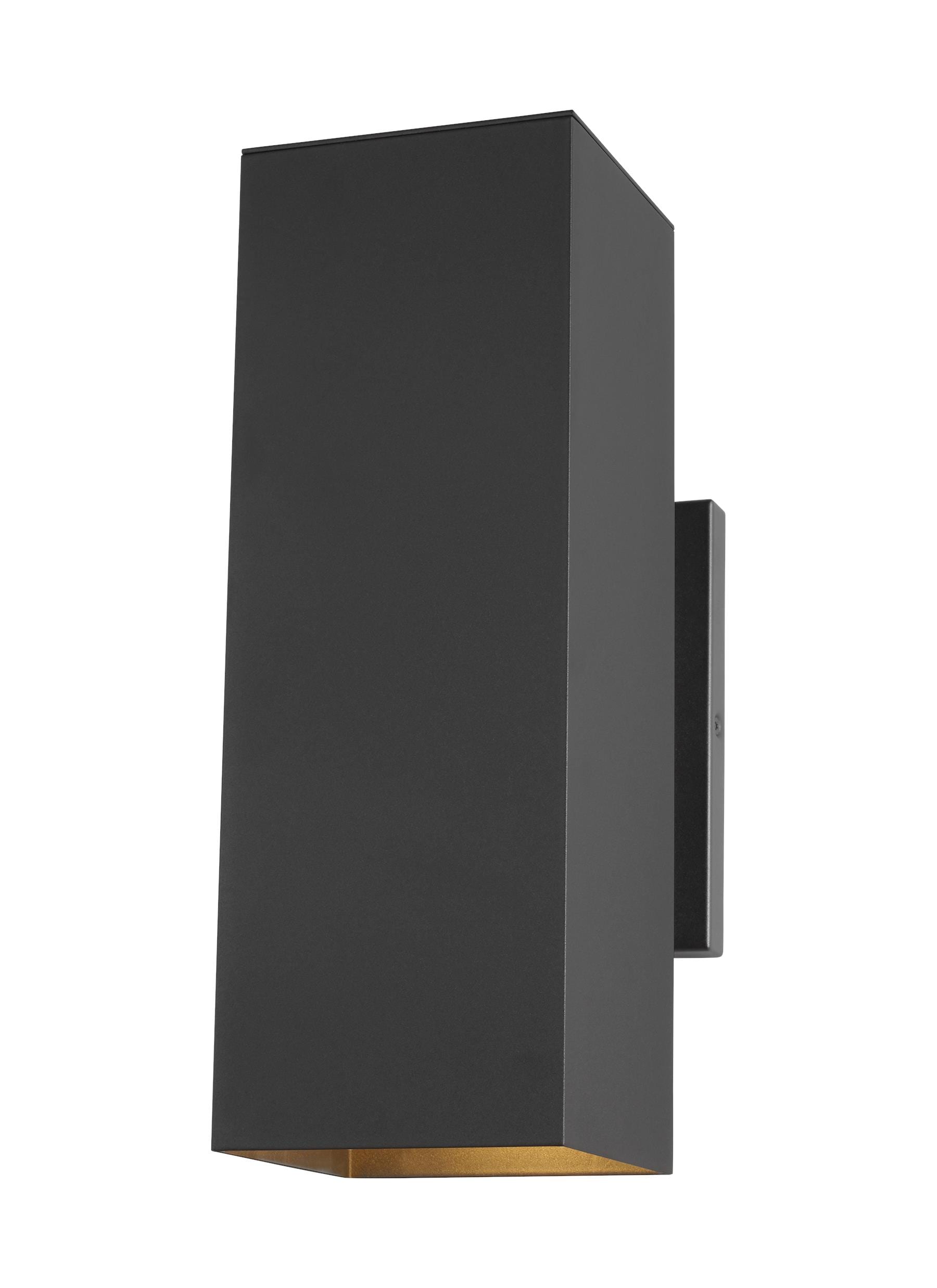 Generation Lighting 8631702-12 Pohl 2 -Light 14.25-in H Black Hardwired Dark Sky Outdoor Wall Light