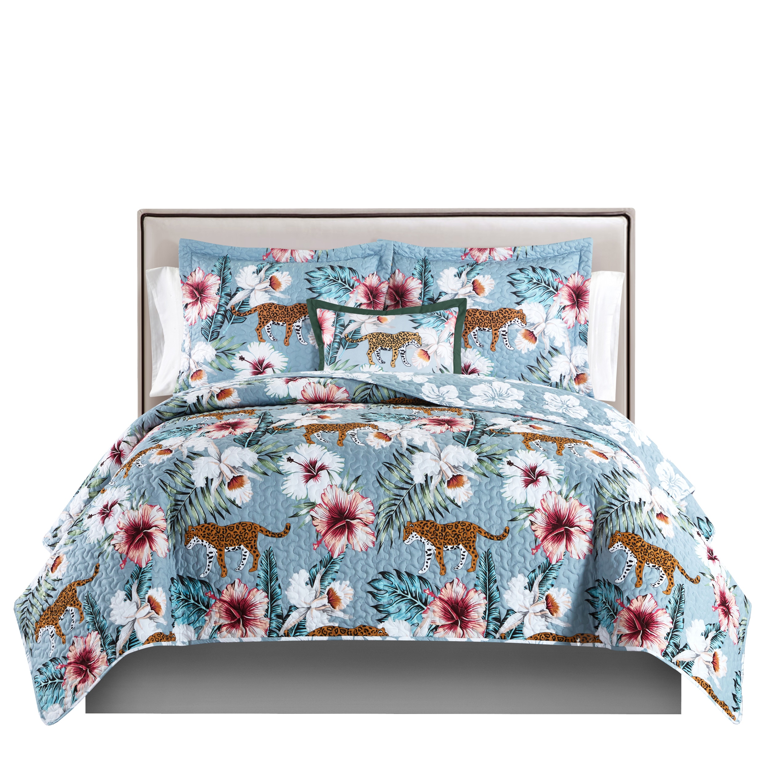 Chic Home Design BQS28068-BIBTR-LW Orithia 6-Piece Blue Twin Quilt Set