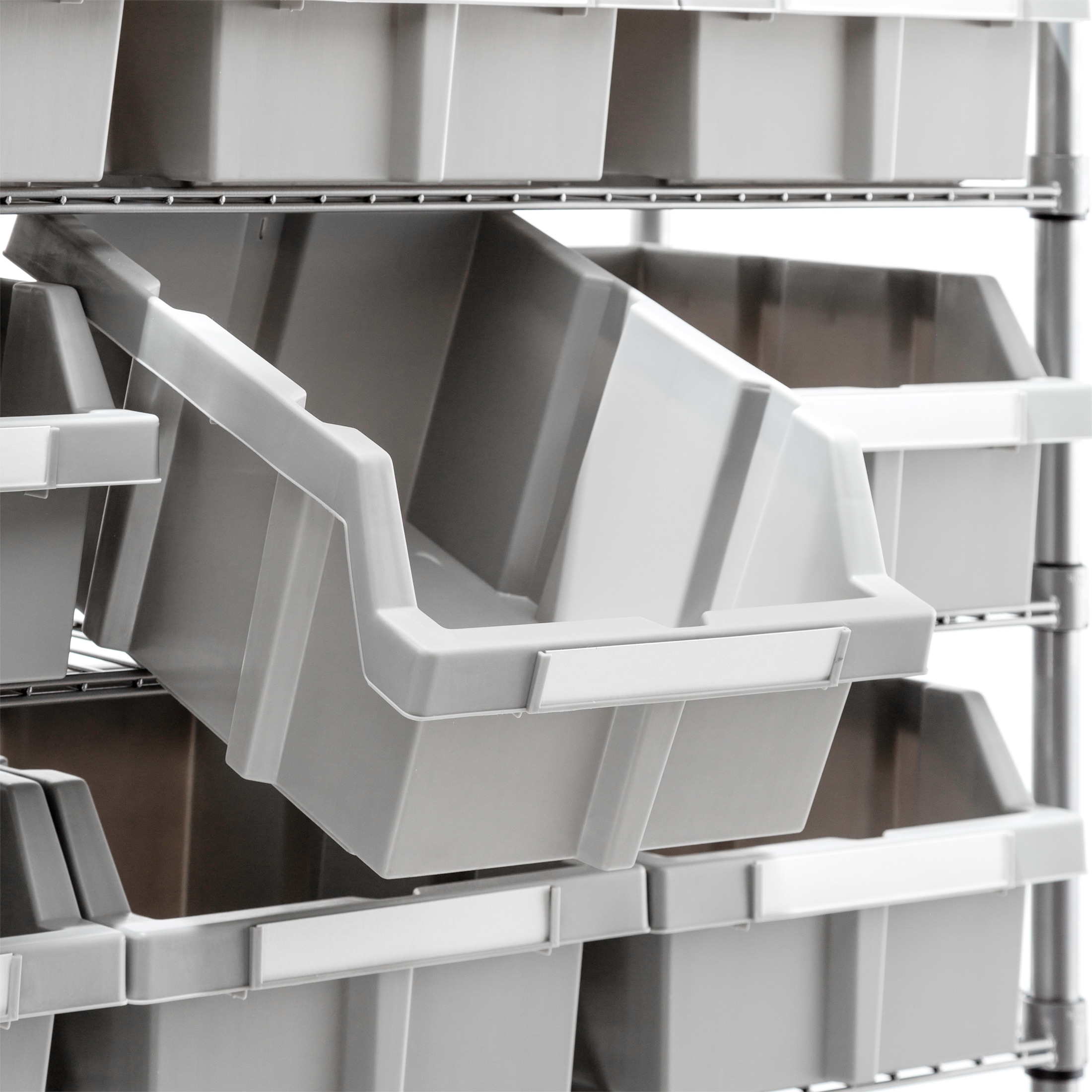 King's Rack Bin Rack Boltless Steel Storage System Organizer w/ 12 Plastic  Bins in 4 tiers