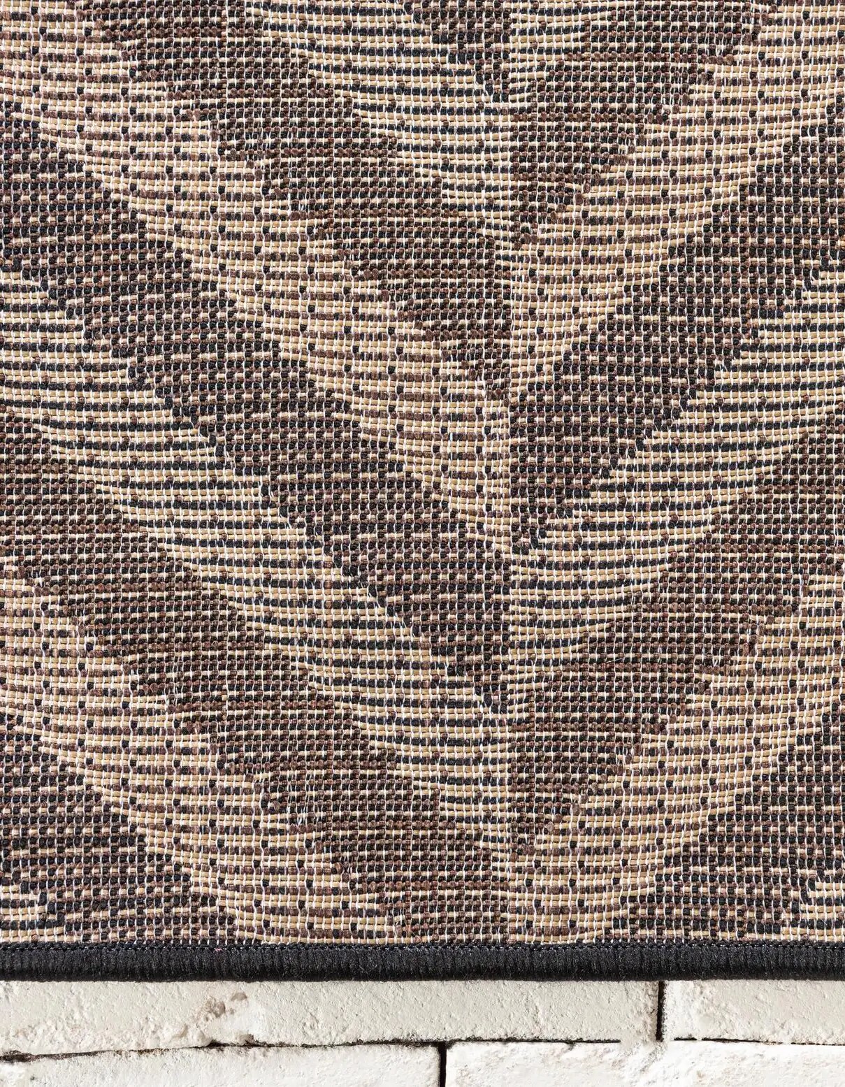 Reversible Brown Chevron Outdoor Runner Rug - Easy Care and Stain-resistant