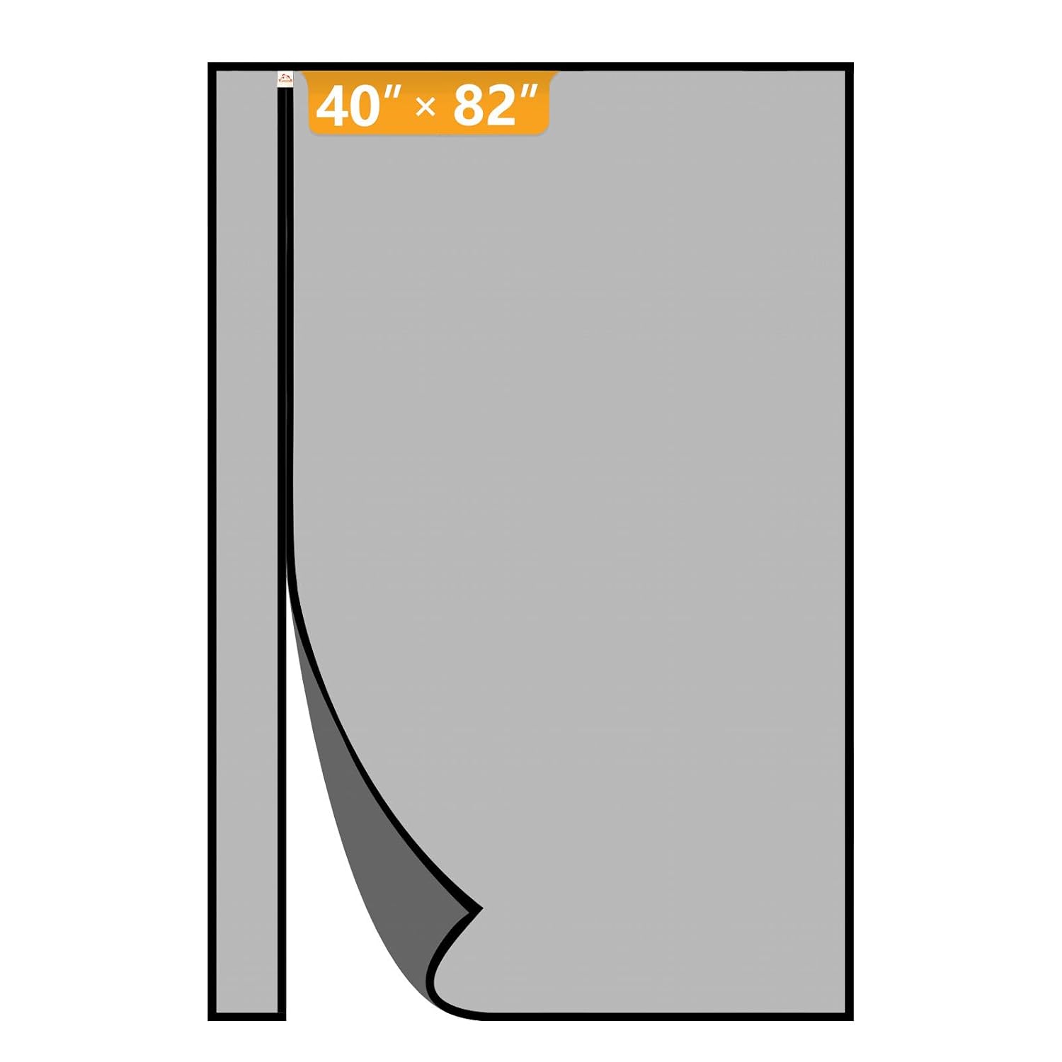 Yotache Reversible Side Opening Magnetic Screen Door 42 x 83 Inch Actual Size Fits 40 x 82 Door Opening Polyester Mesh with Hook and Loop Tape Black