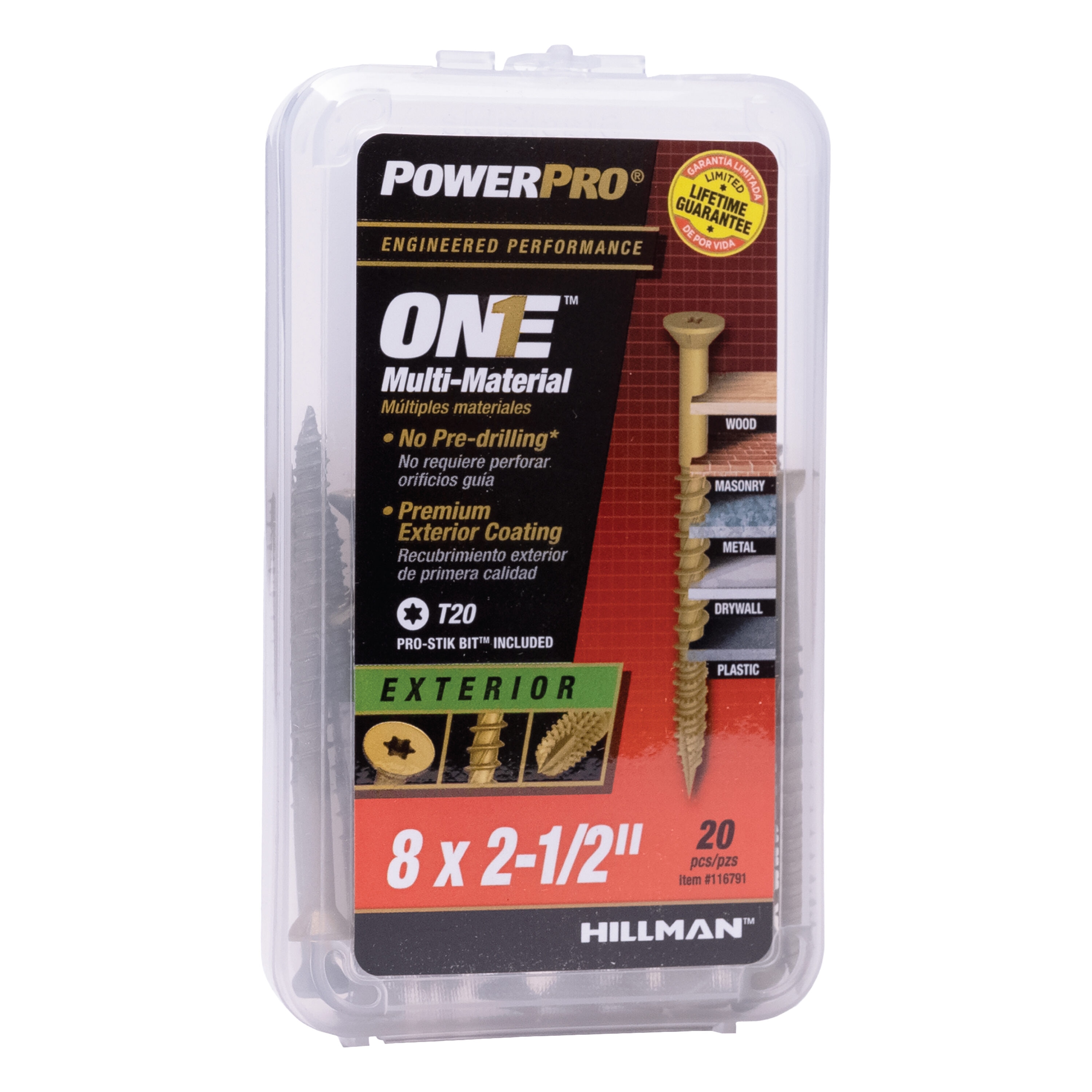 Hillman 116791 One # #8 x 2-1/2-in Epoxy Exterior Wood screws ( 20 -Per Box )