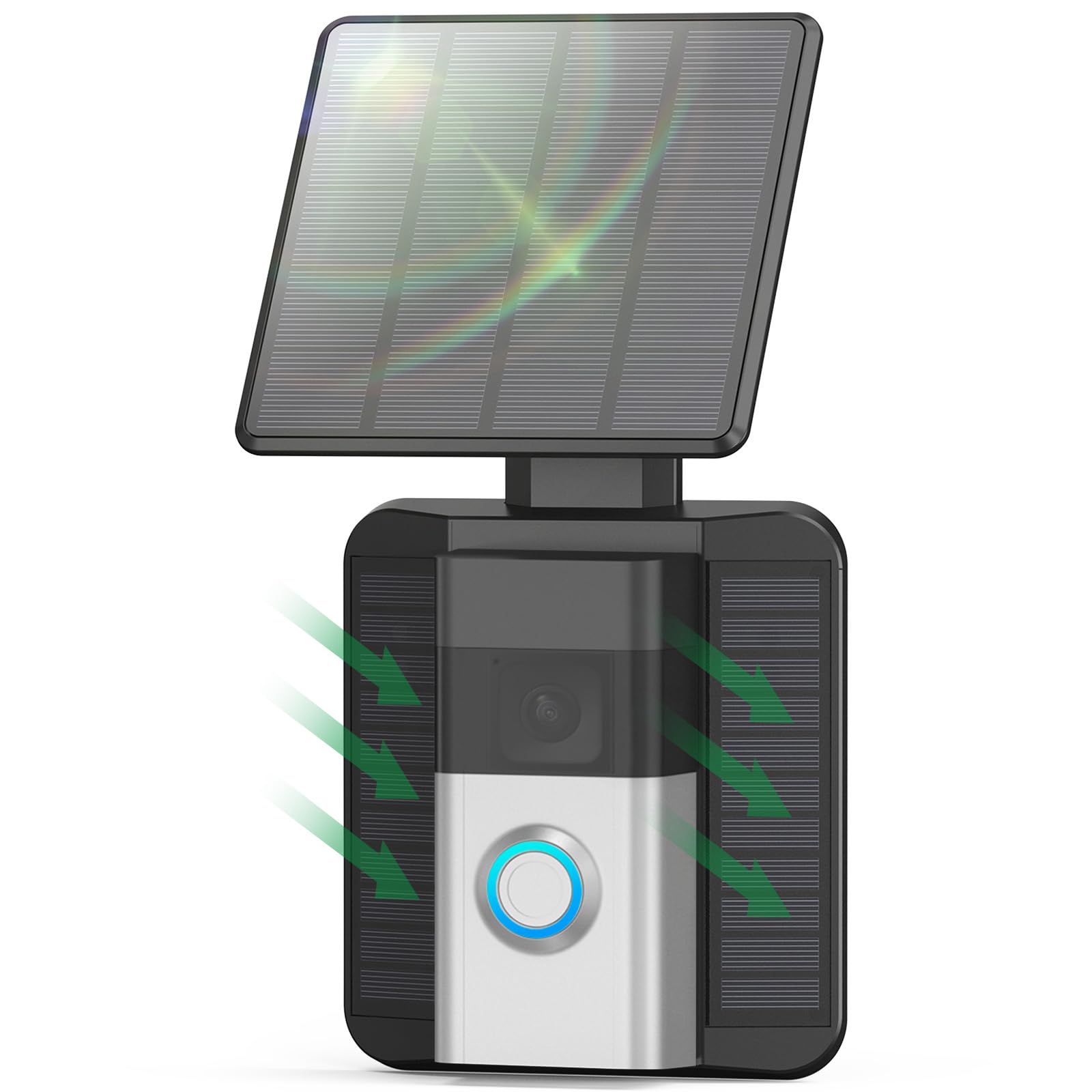 Etokfoks solar panel accessory for USB C port power cell doorbell 2024 release with waterproof adjustable mount and triple panel design #LET9W42MD