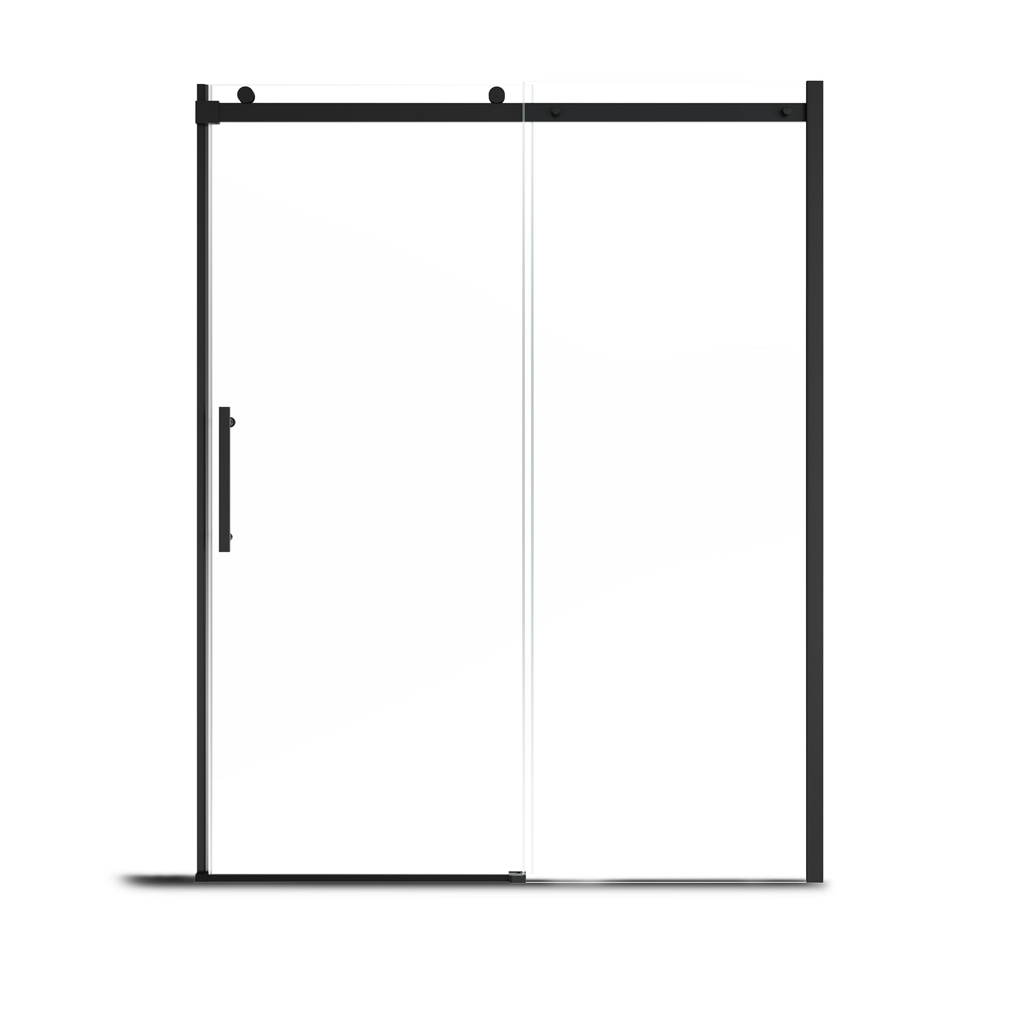 CASAINC A33S111 Matte black 59-in to 60-in W x 76-in H Frameless Sliding Shower door 5/16-in Thick Clear Glass