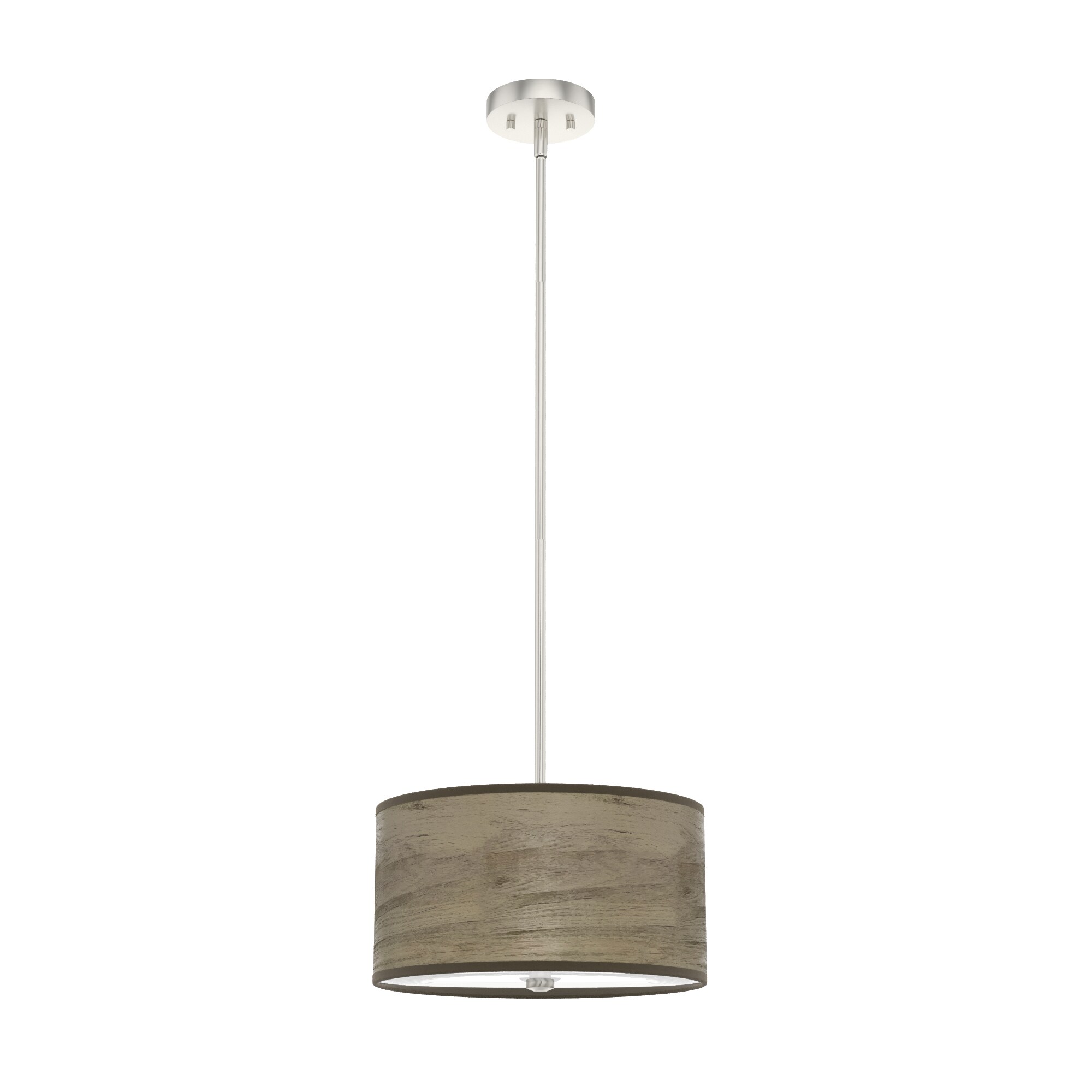 Hunter Solhaven 3-Light Gray Oak Modern/Contemporary Frosted Glass Drum LED Medium Hanging Kitchen Island Light