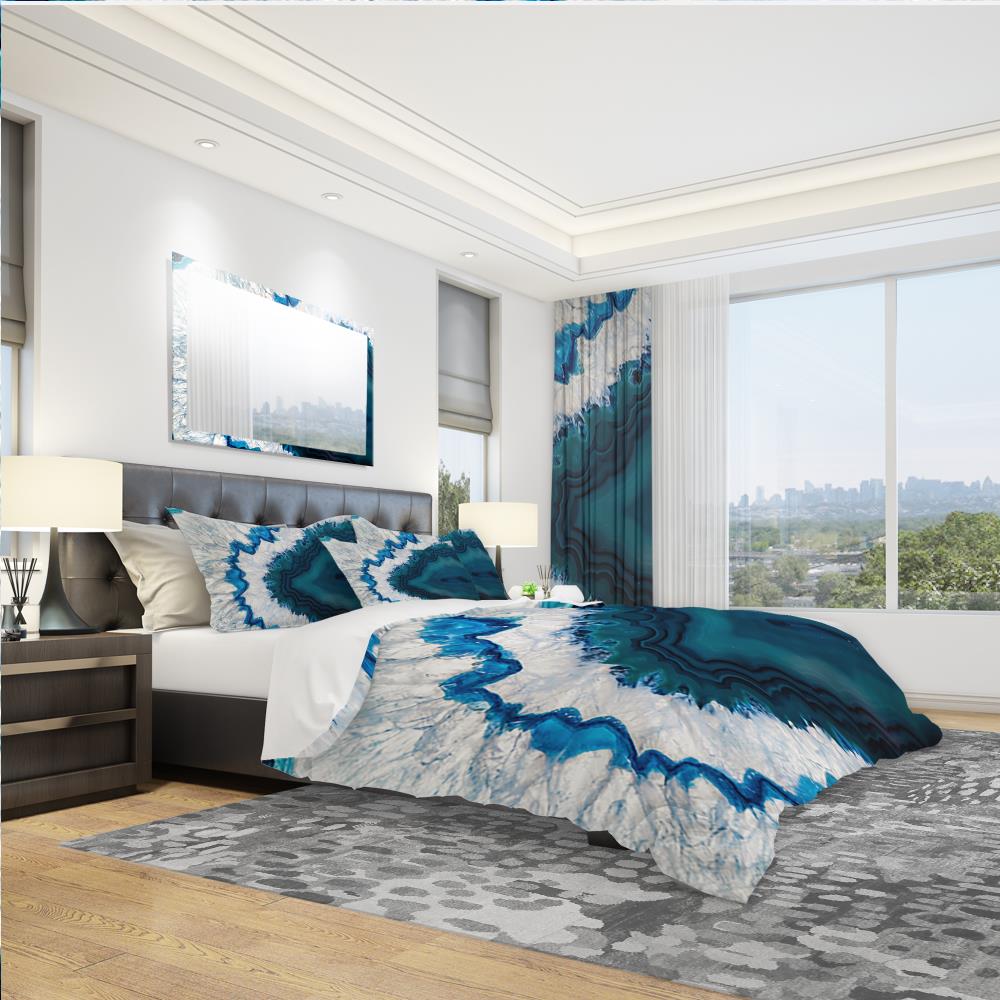 Designart BED14377-T 3 -Piece Blue Twin Duvet cover Set