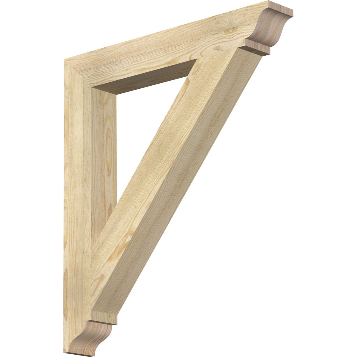 Ekena Millwork BKT04X28X32TRA01RDF Traditional traditional rough sawn 4-in x 28-in x 32-in Douglas fir Brown Wood Standard bracket