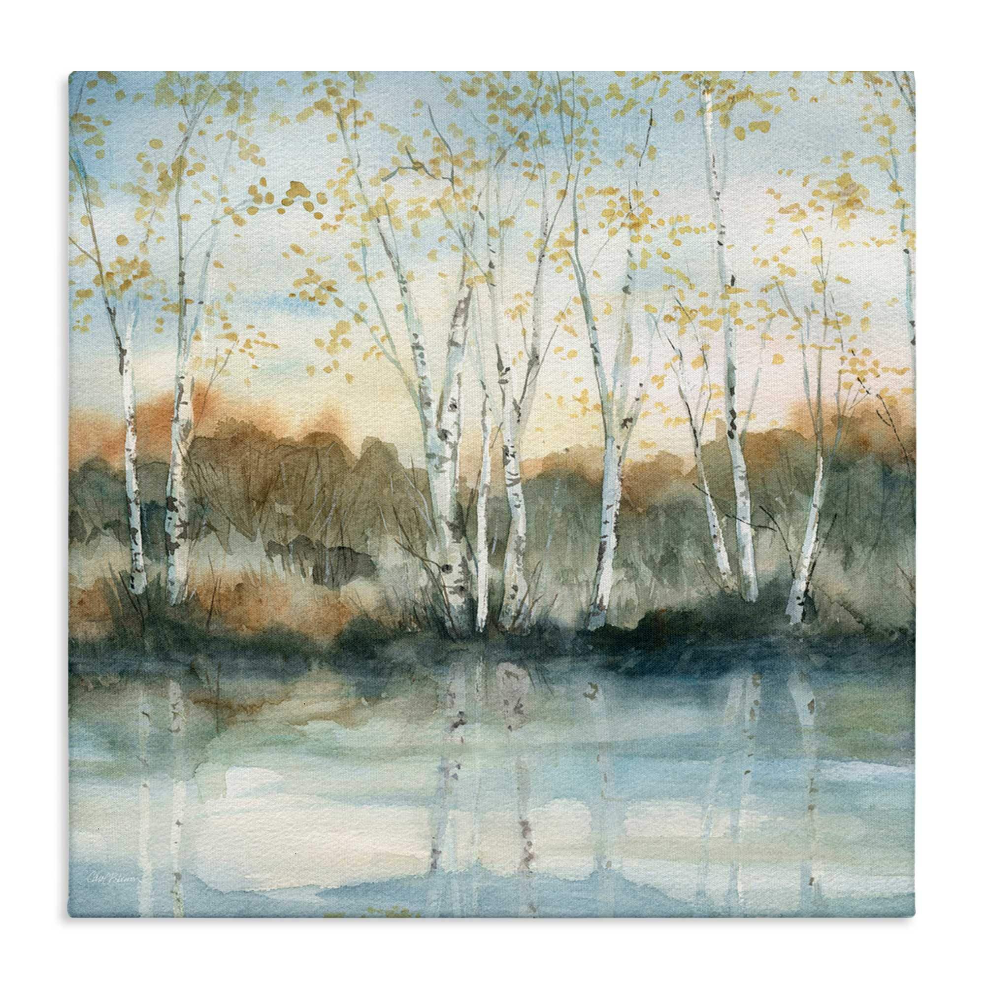 Stupell Industries AO-921-CN-24X24 Quaint Birch Tree Reflections Canvas Art 24 x 24