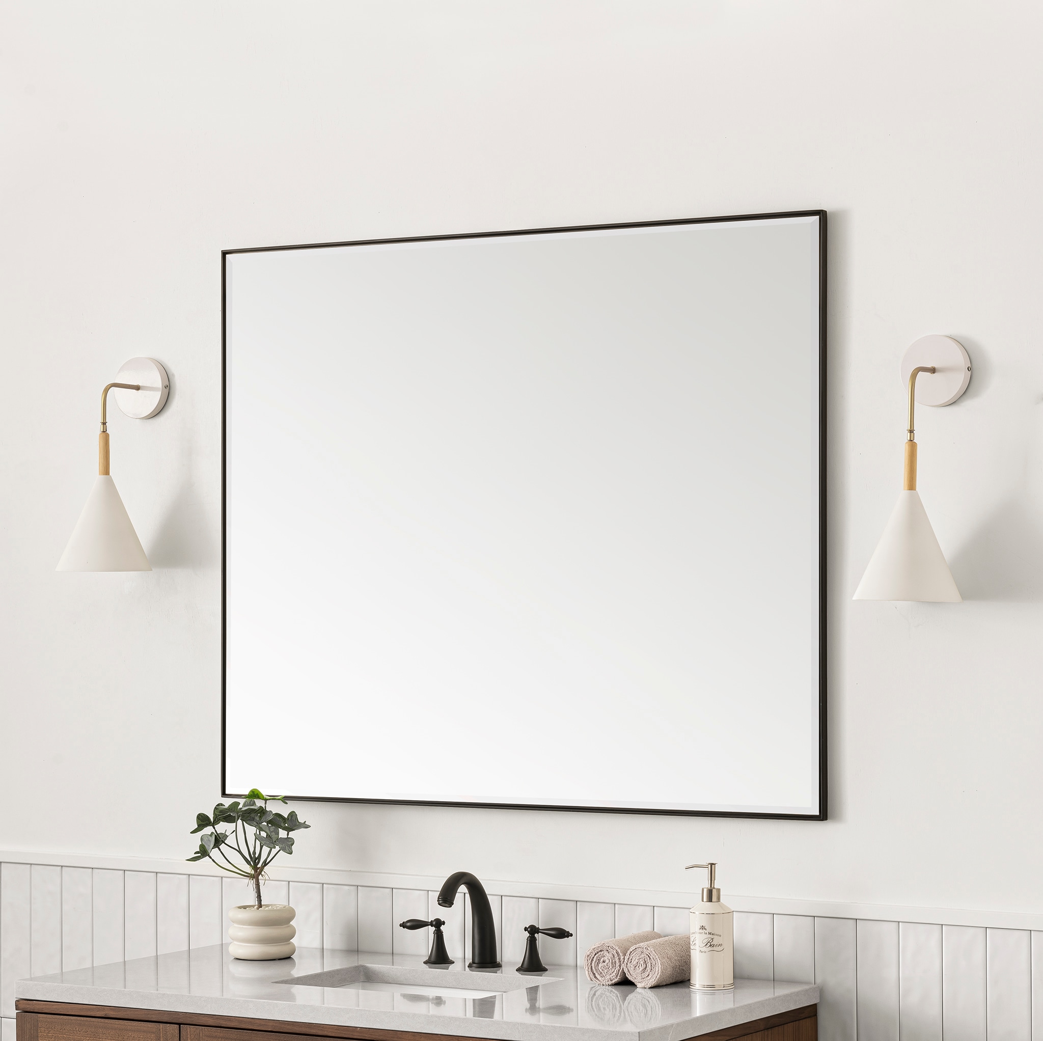 Champagne Brass 40" x 48" Rectangular Vanity Mirror