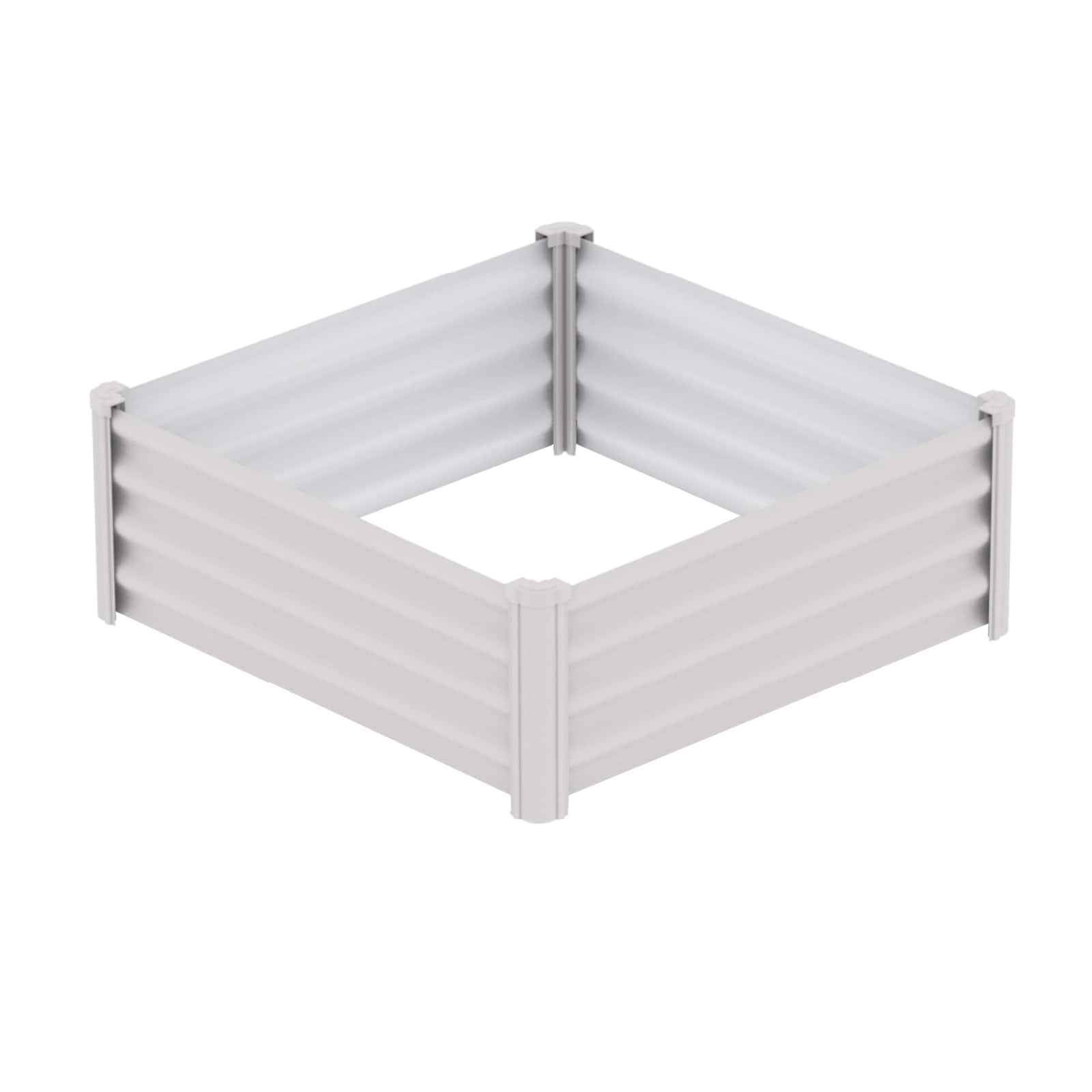 The Organic Garden Co. AB1310 48-in W x 48-in L x 12-in H Surfmist Galvanized Metal Raised Garden Bed