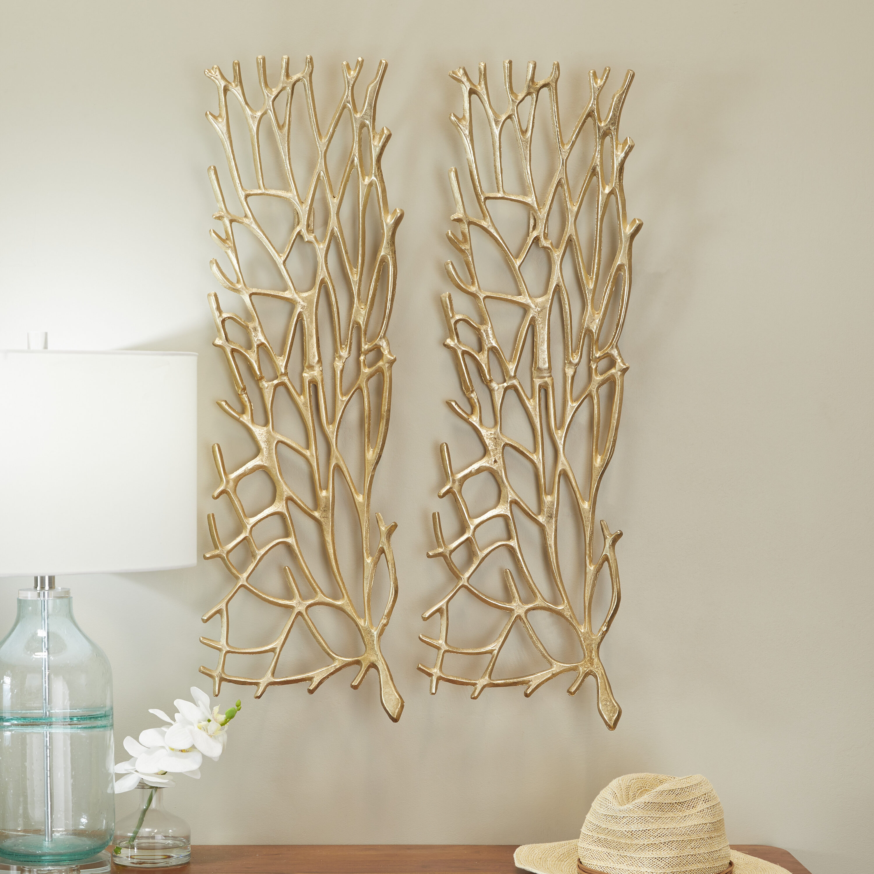 Grayson Lane 15546 11-Inches W x 32-Inches H Aluminum Coral Inspired Abstract Wall sculpture