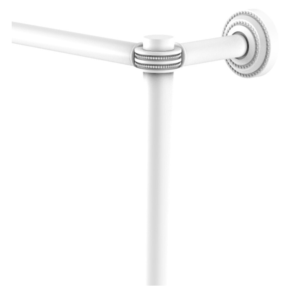Matte White 30" Brass Ladder Towel Bar with Dotted Accents