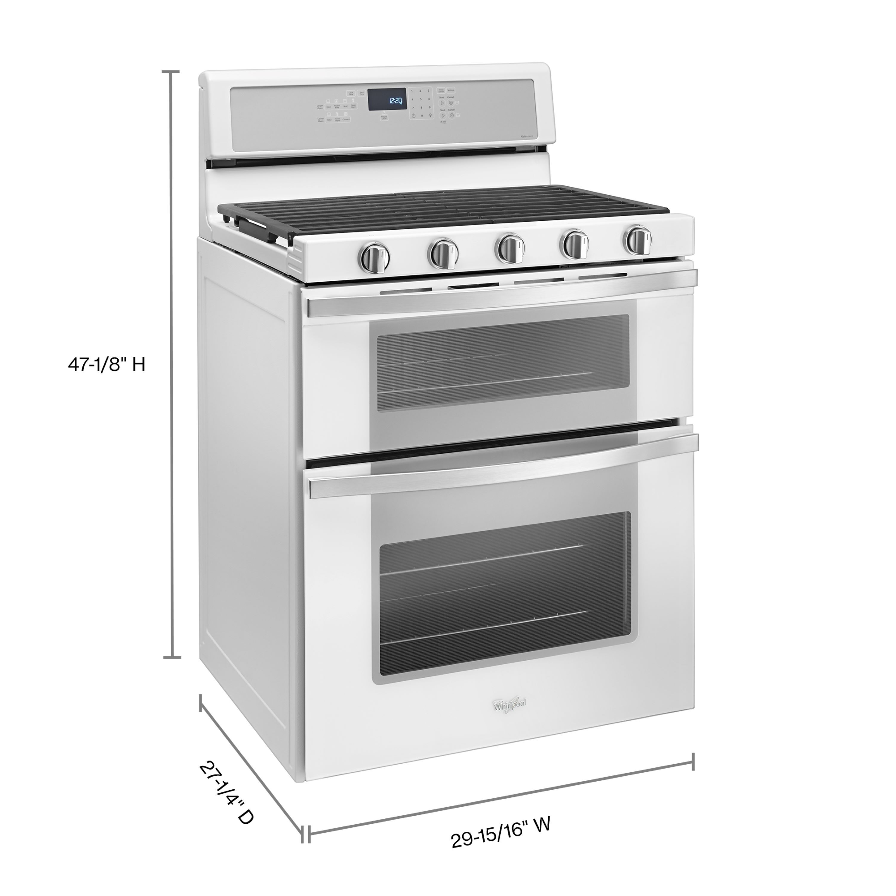 Whirlpool white double oven shop electric range