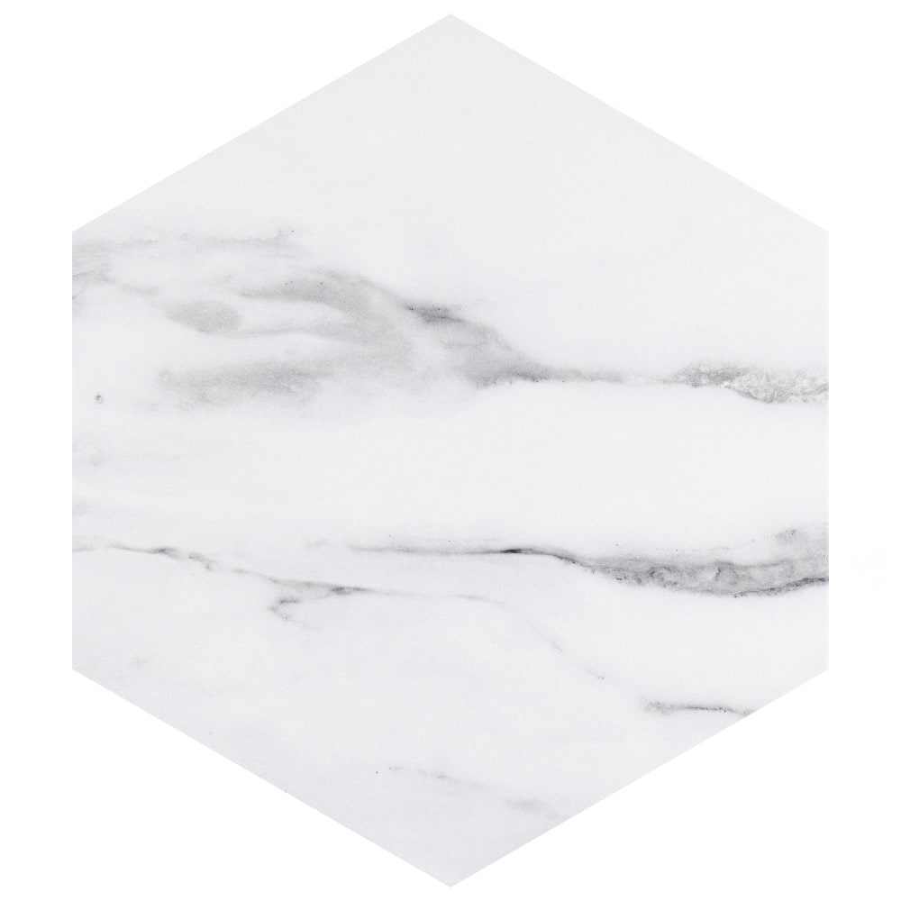 Affinity Tile FRLVEX Marbilia Hex Venato with Biotech 11-in x 13-in Matte Porcelain Marble Look Hexagon Floor and Wall Tile (10.64-sq. ft/ Carton)