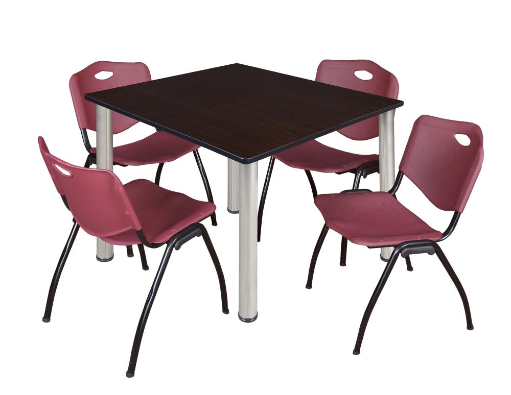 Regency TB4848MWBPCM47BY Breakroom Brown 4-Person Training Table (48-in W x 29-in H)