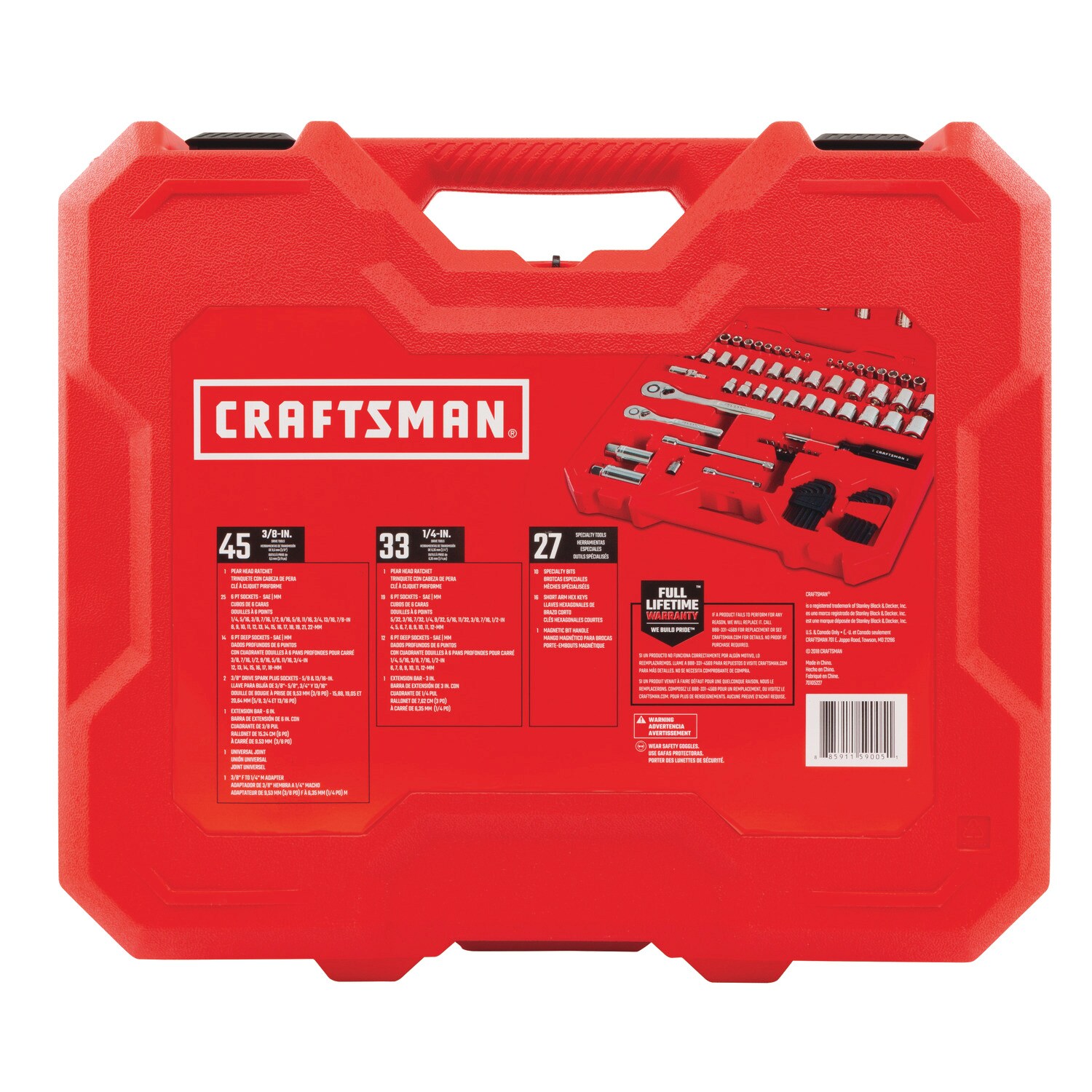 Acostumbrarse a Deportista Establecimiento CRAFTSMAN 105-Piece Standard (SAE) and Metric Combination Polished Chrome  Mechanics Tool Set with Hard Case in the Mechanics Tool Sets department at  Lowes.com
