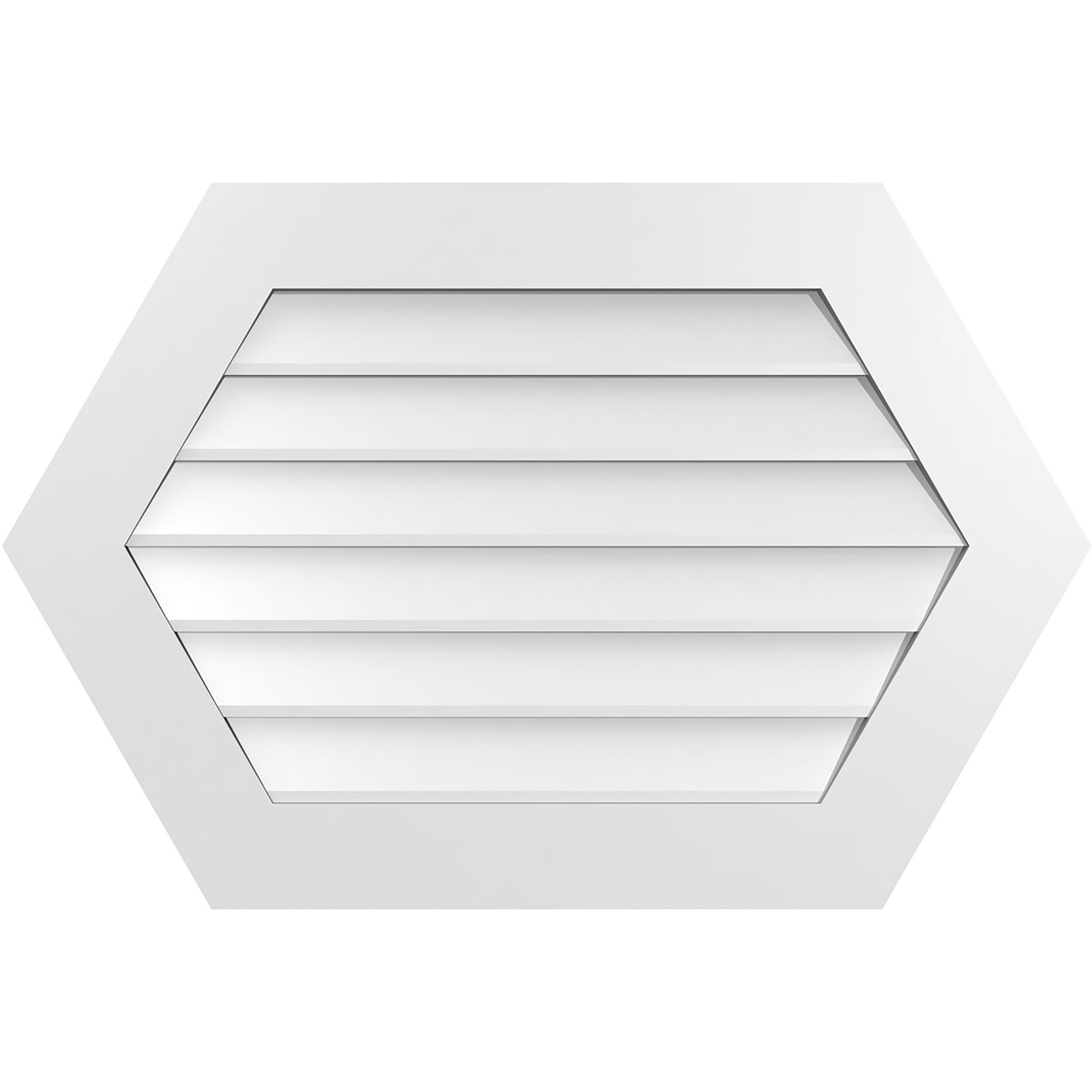 Ekena Millwork GVPHP36X2401SN 36-Inches x 24-Inches Off-white Peaked PVC Gable Louver Vent