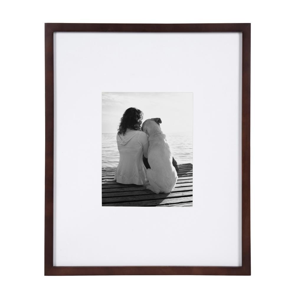 DesignOvation Walnut Brown Wood Picture Frame (8-in x 10-in) at Lowes.com