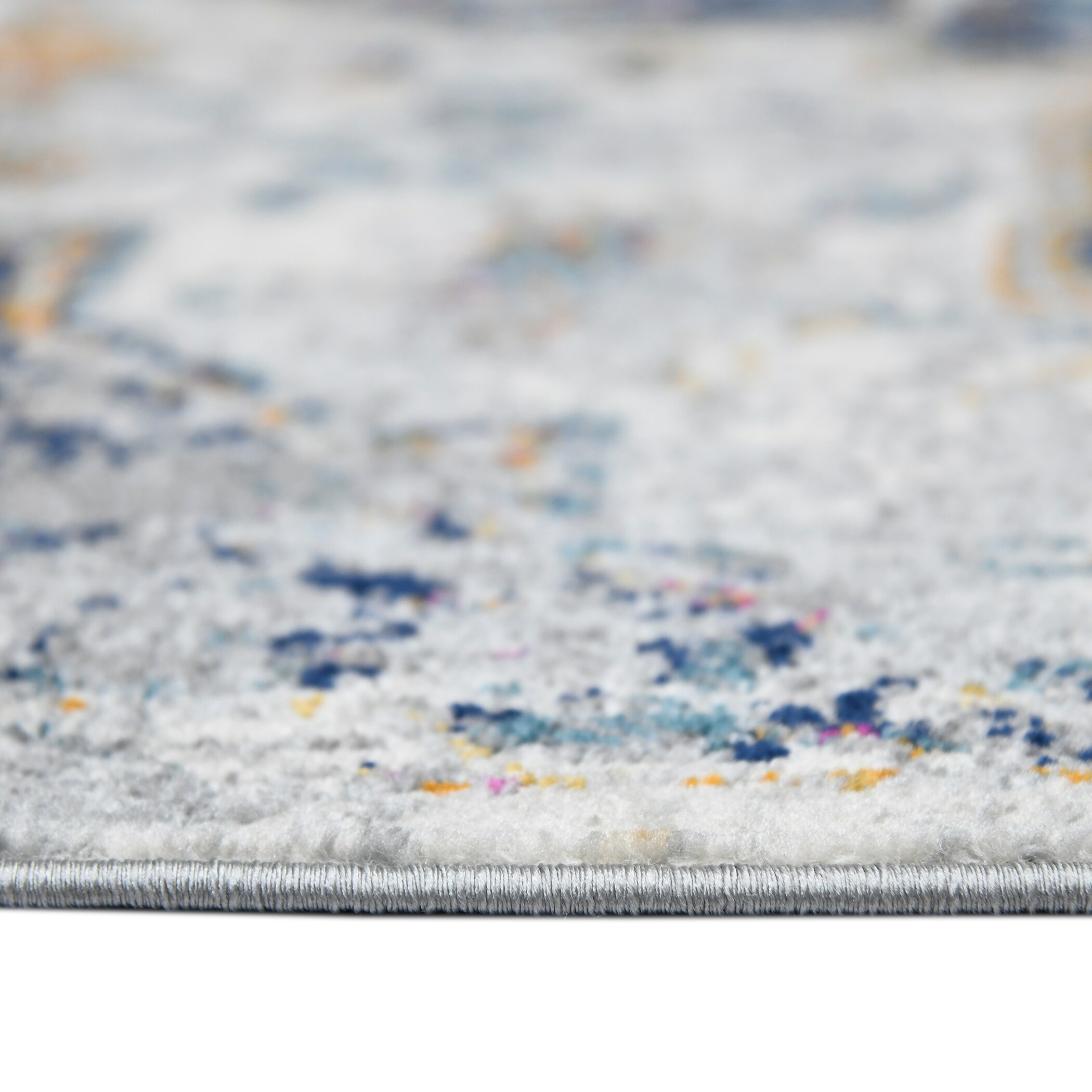 Gray Rectangular 5' x 7' Synthetic Stain-Resistant Area Rug
