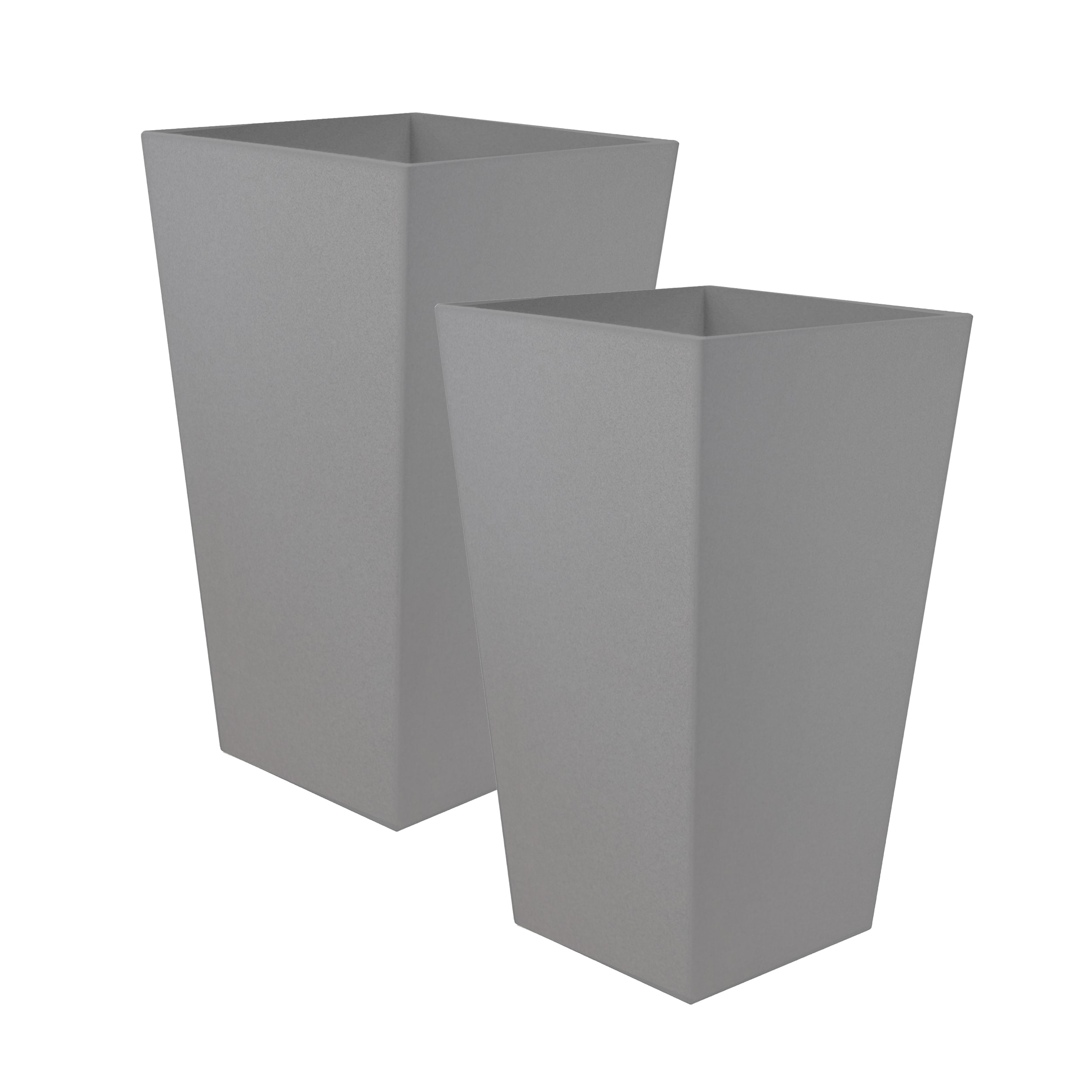 Bloem DCB-FPSMIX2 2 -Pack Square 12-in W Medium Gray Recycled plastic Contemporary/Modern Indoor/Outdoor Planter