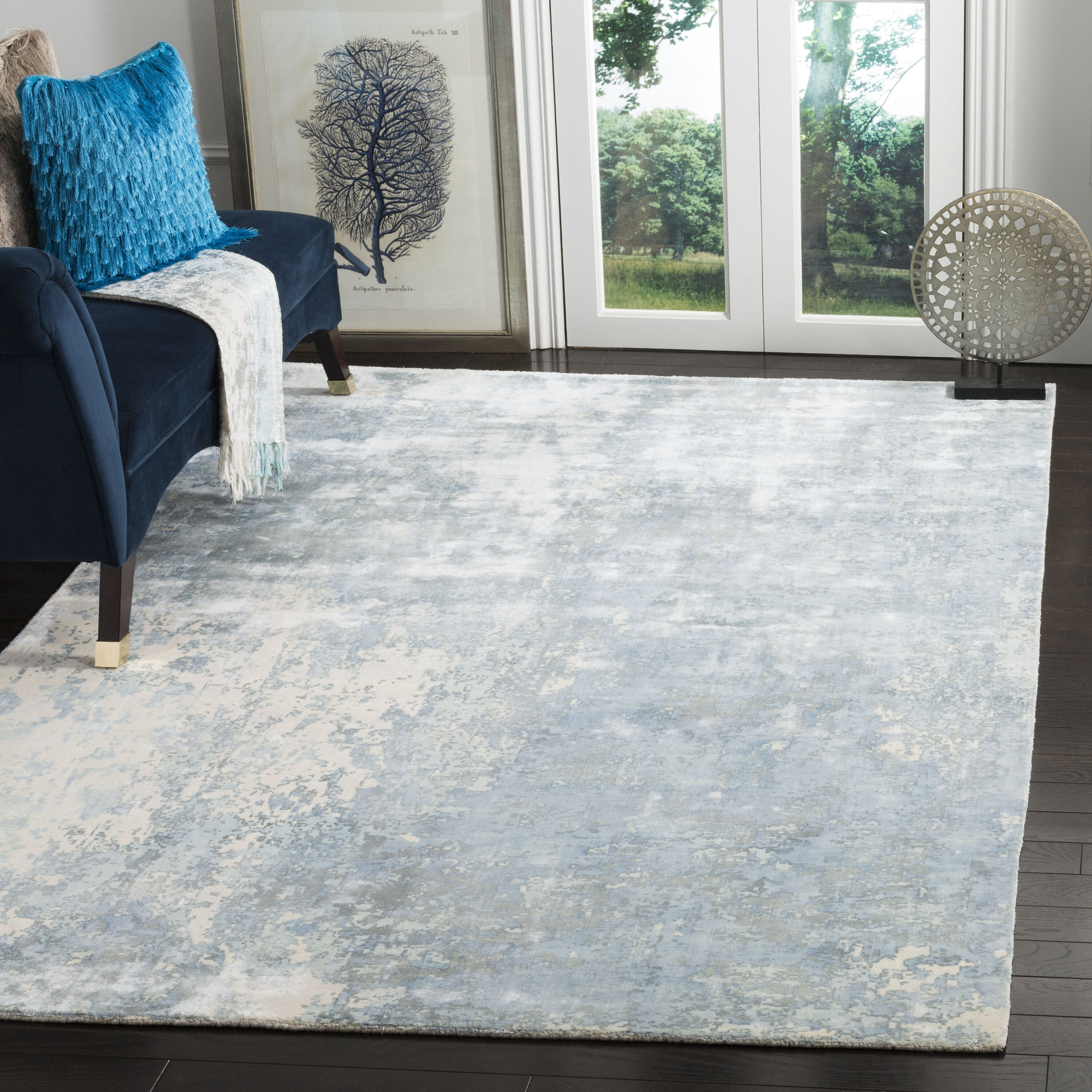  Mirage 411 Aqua Contemporary 6ft x 9ft Medium Rectangle Rug