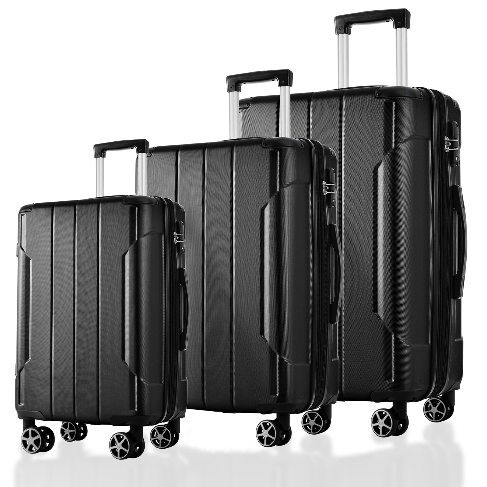 Bybafun YD9500018 29.5" X 18.5" X 11.6" Black Plastic Hardshell Suitcase set 3 -Bag