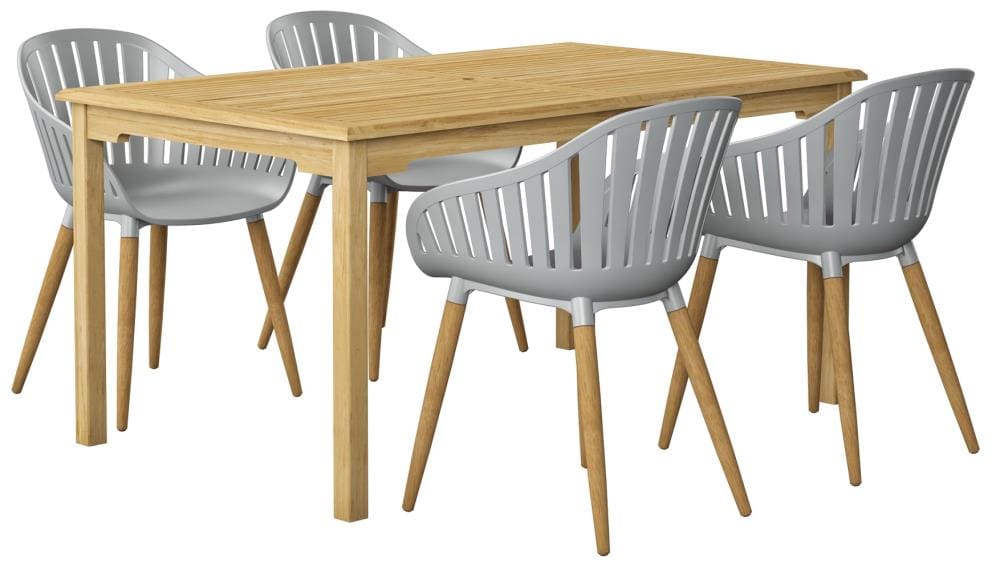 International Home IH-MARECALO-5PC Amazonia Brown Contemporary/Modern Dining Room Set with Rectangular Table ( Seats 4 )