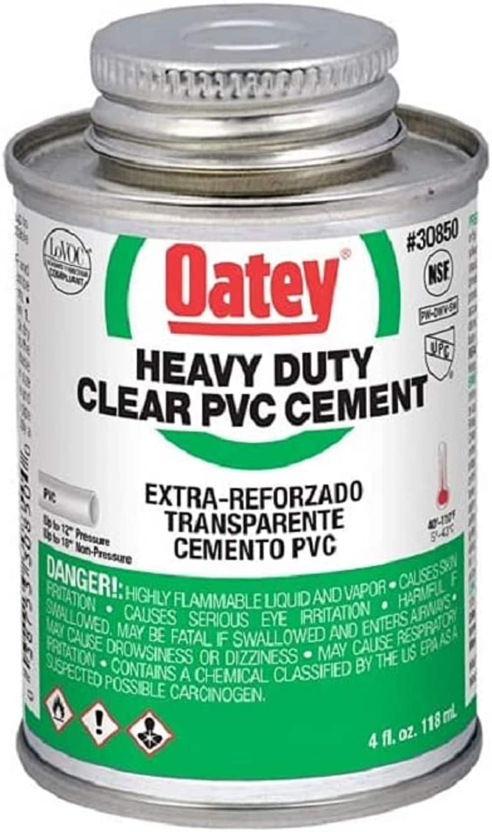 Oatey 760312 4-fl oz Clear PVC Cement