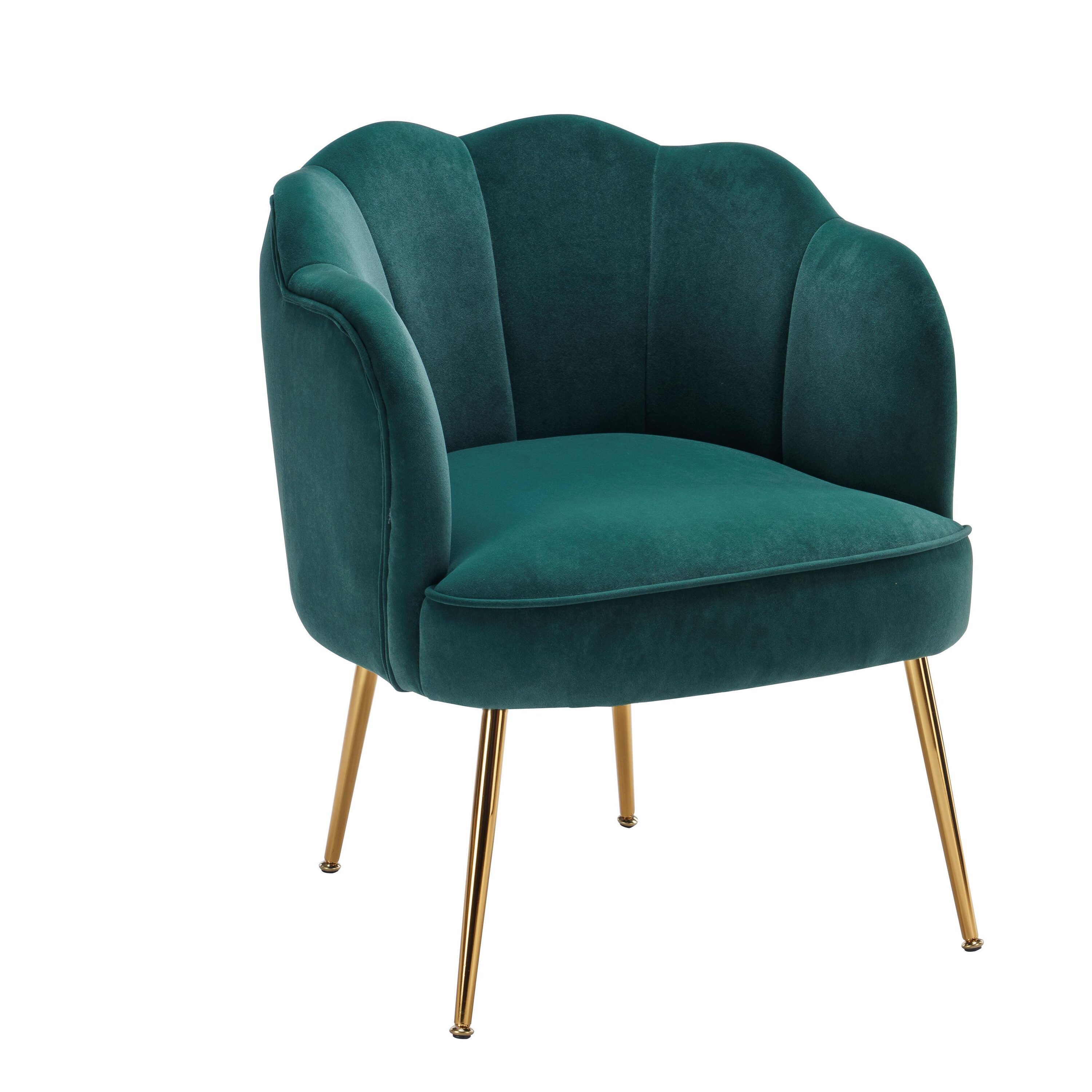 Constance Office Chair, Green Velvet & Chrome