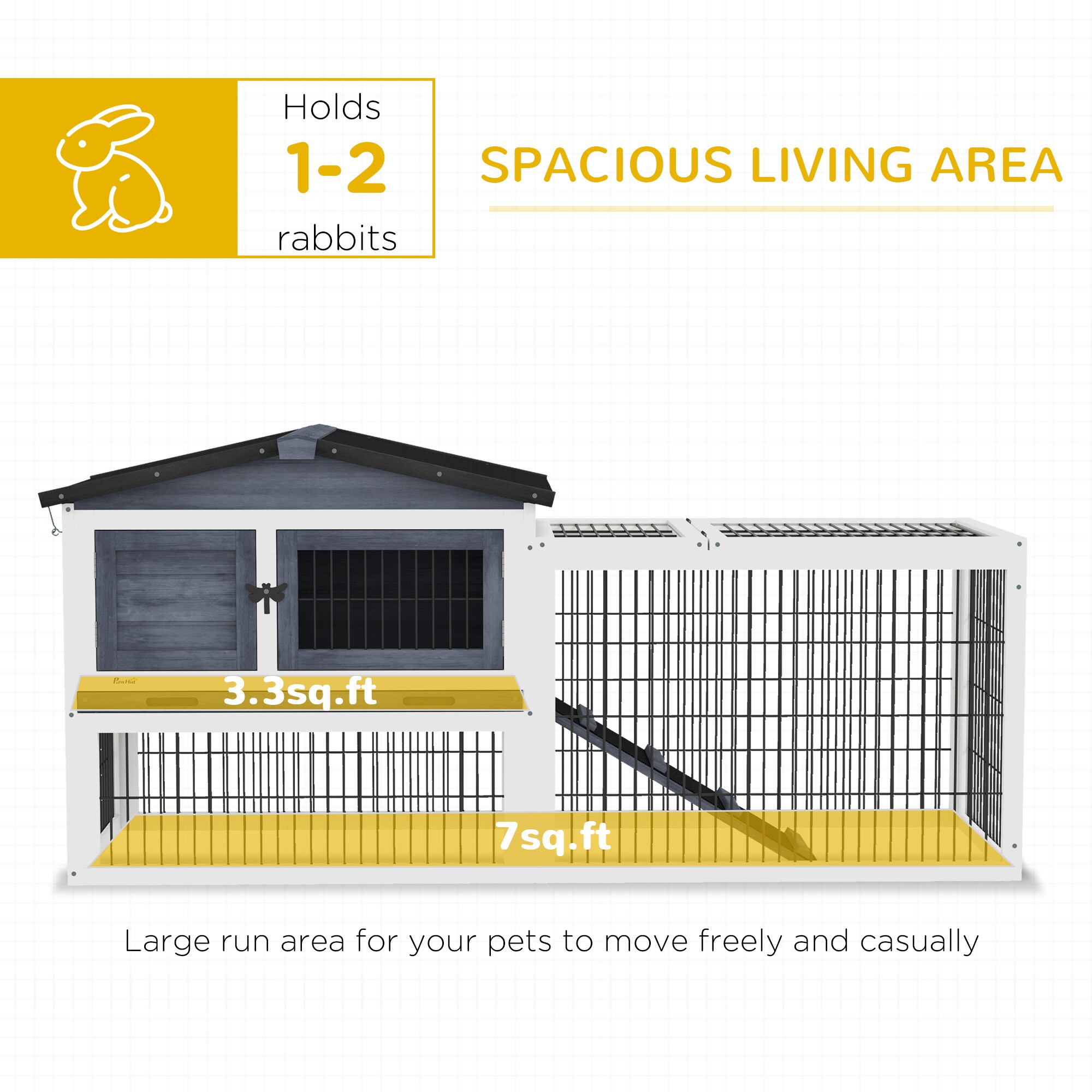 PawHut X-D51-122 Chicken-Coops-Rabbit-Hutches - View #9