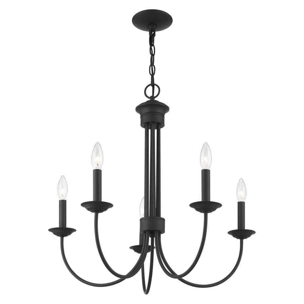 Livex Lighting Estate 5-Light Black Traditional Damp Rated Chandelier ...